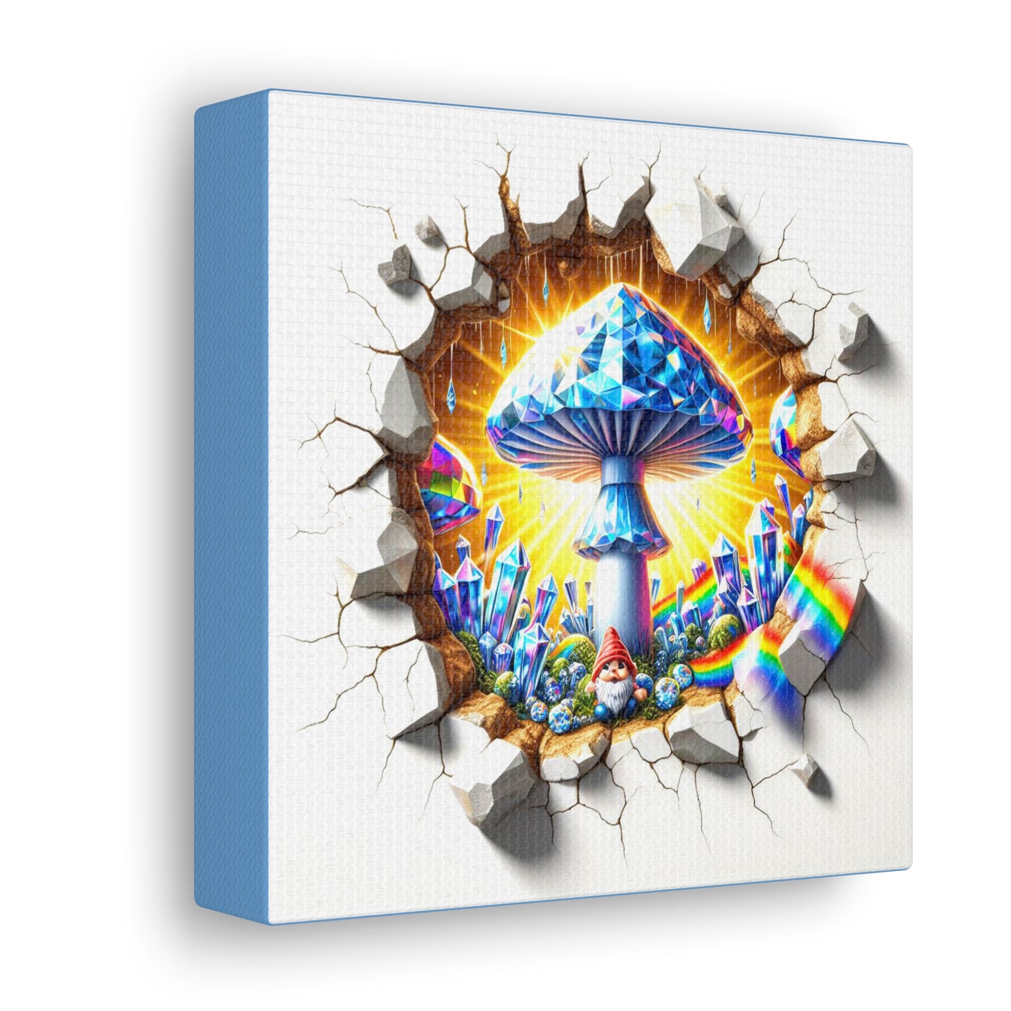 Shrooms Symphony - GnomePOP Mushroom - 6x6 Canvas Gallery Wrap POP - Thick & Ready to Hang!