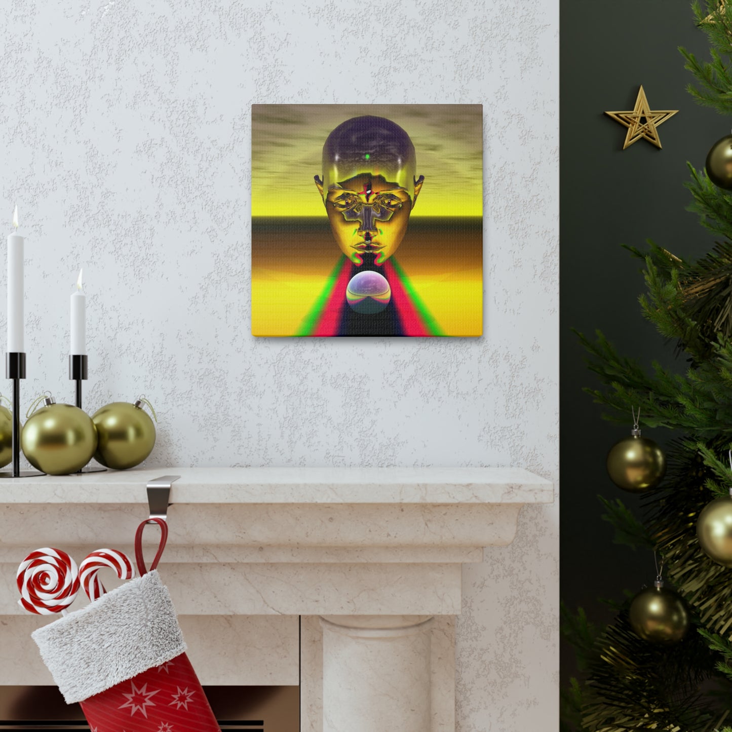 Metabolic Mind Stare - Canvas, Gallery Wrapped - 12" x 12" x 1.25" - Master Minds Series - Ready to Hang!