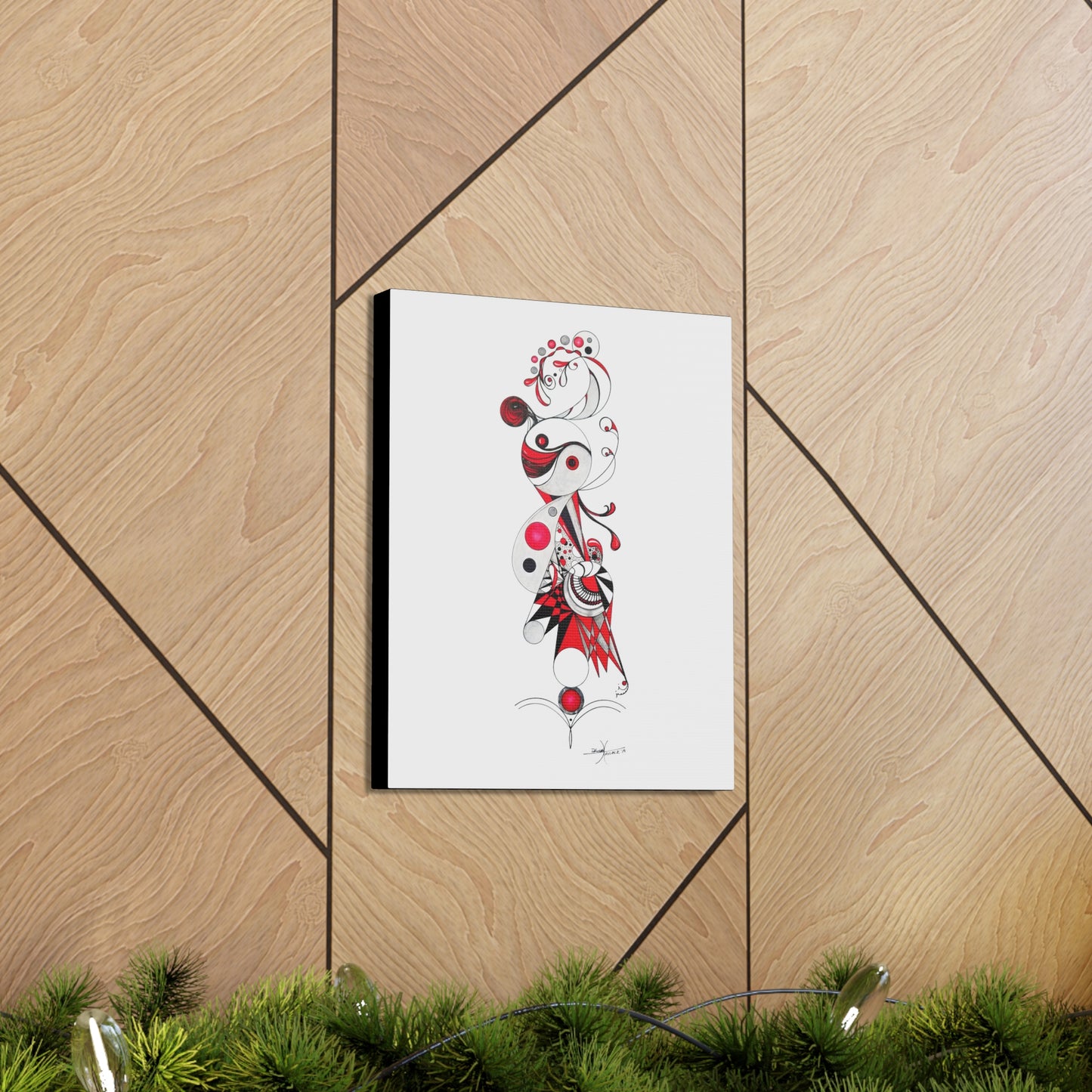 Dragon Heart - Canvas, Gallery Wrapped - 11" x 14" x 1.25" - Abstract Geometry Series - Ready to Hang!