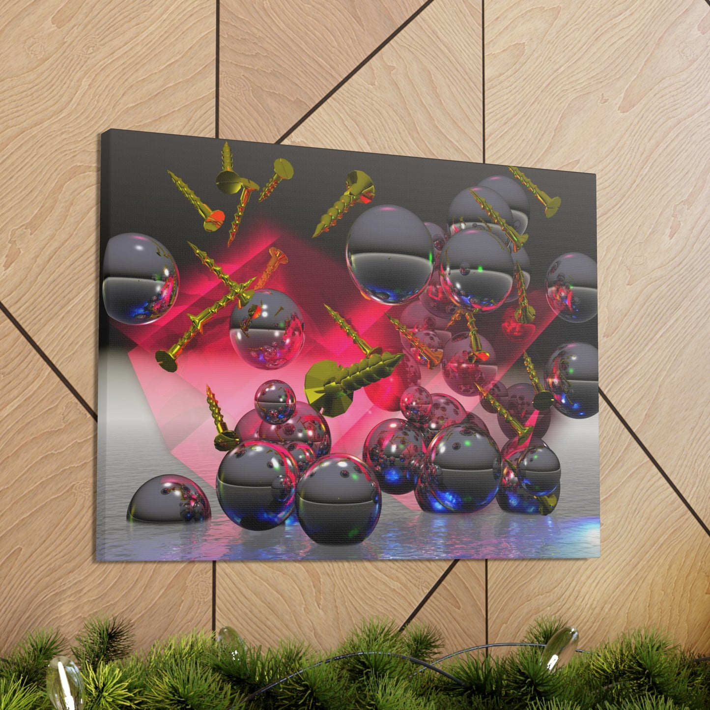 Flaming Liquid Friction Factor - Canvas, Gallery Wrapped - 18" x 24" x 1.25" - Liquid Geometry Series - Ready to Hang!
