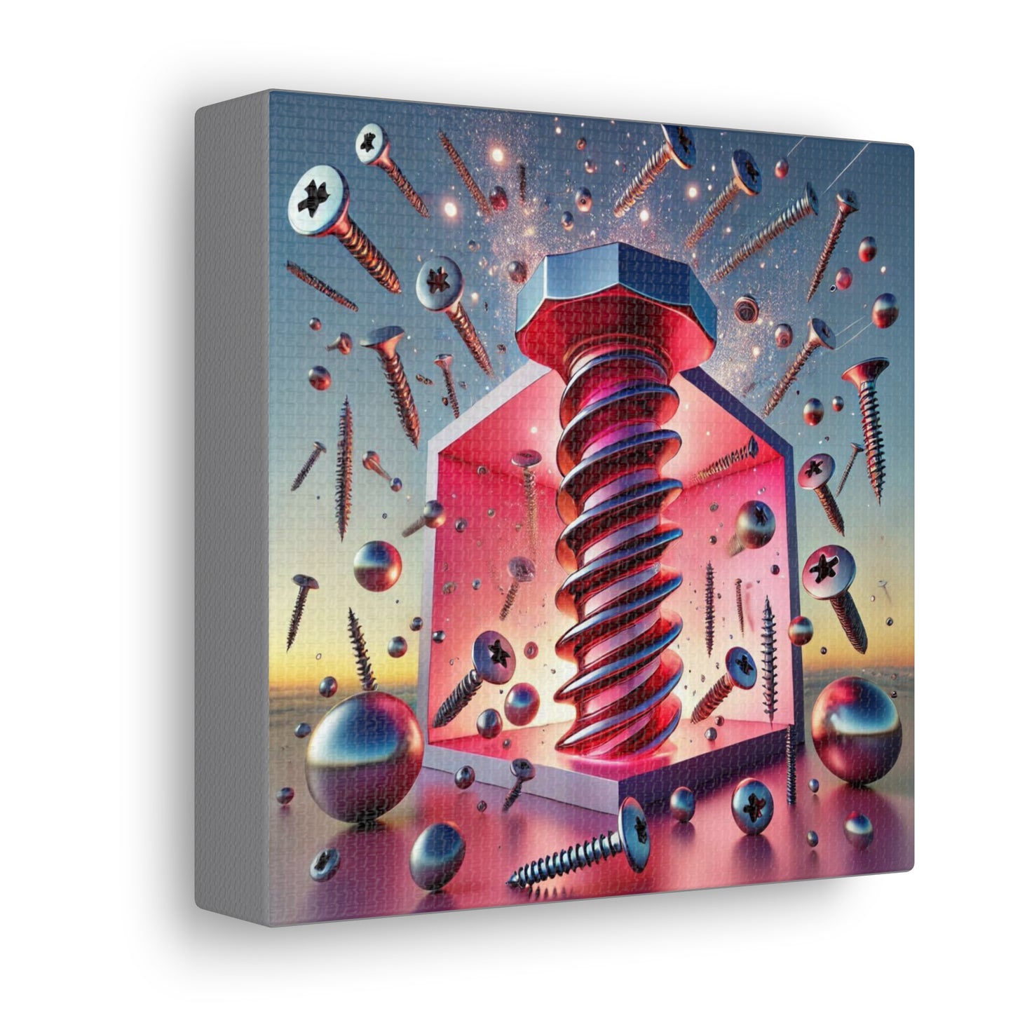 Shatterpoint of Fury - Canvas, Gallery Wrapped - 6" x 6" x 1.25" - Liquid Geometry Series - Ready to Hang!
