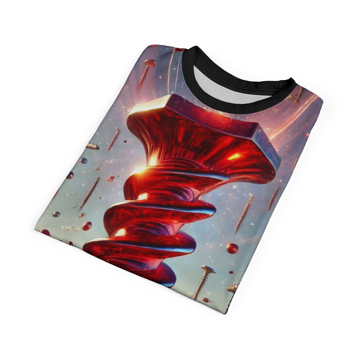 THE BORING ZONE - Comfortable Crew Neck Shirt - Liquid Geometry series