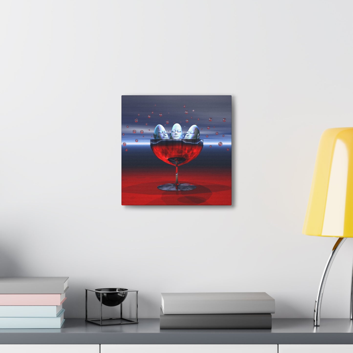 A Glass Of Fine Minds - Canvas, Gallery Wrapped - 12" x 12" x 1.25" - Master Minds Series - Ready to Hang!
