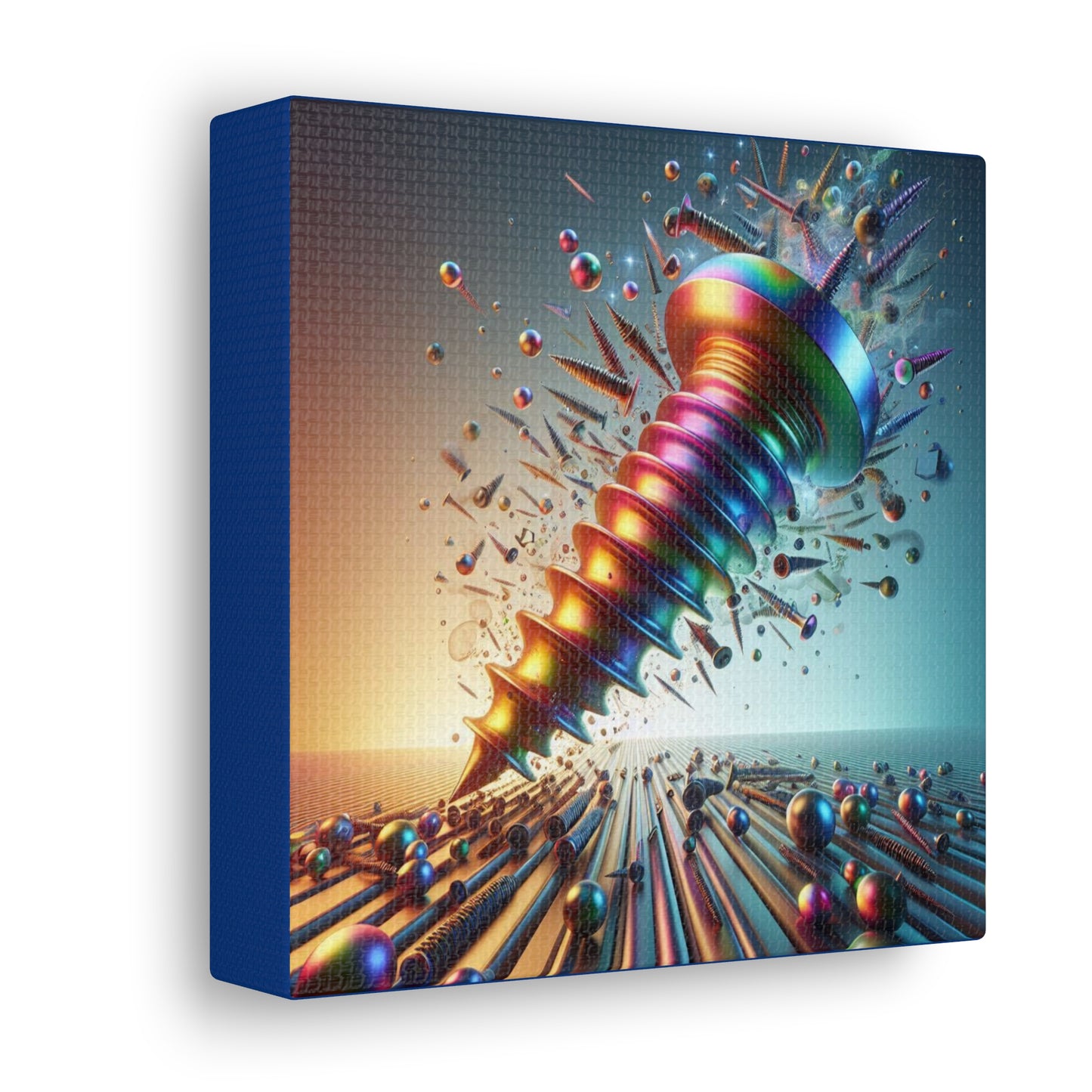 The Apex Radiant - Canvas, Gallery Wrapped - 6" x 6" x 1.25" - Liquid Geometry Series - Ready to Hang!