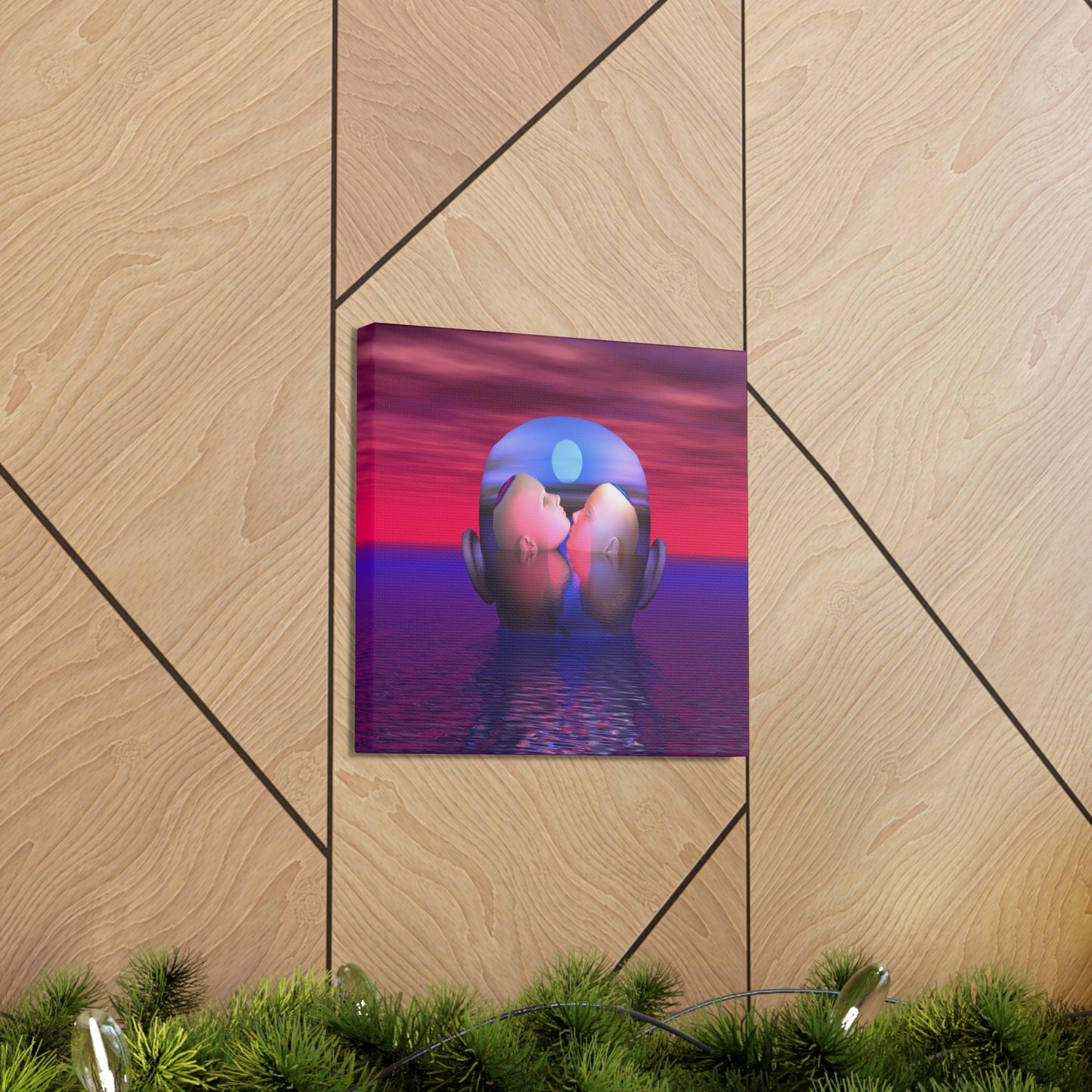 Memories of a Mind Kiss - Canvas, Gallery Wrapped - 12" x 12" x 1.25" - Master Minds Series - Ready to Hang!