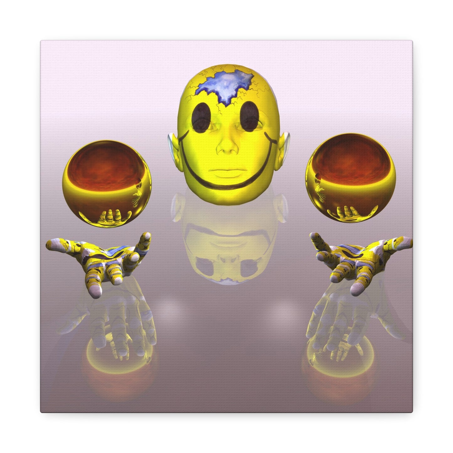 Smiling Mind With Big Brass Balls - Canvas, Gallery Wrapped - 12" x 12" x 1.25" - Master Minds Series - Ready to Hang!