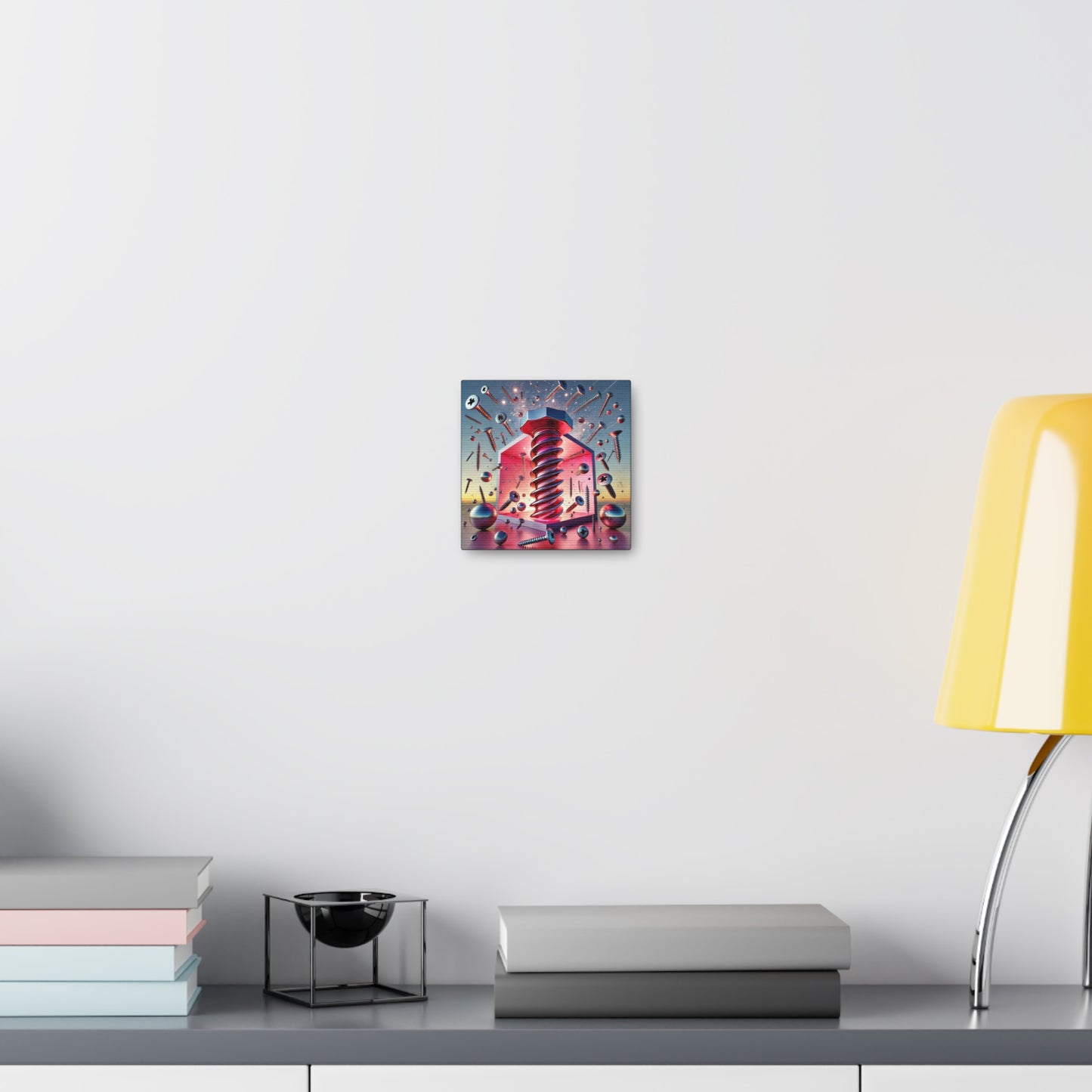 Shatterpoint of Fury - Canvas, Gallery Wrapped - 6" x 6" x 1.25" - Liquid Geometry Series - Ready to Hang!