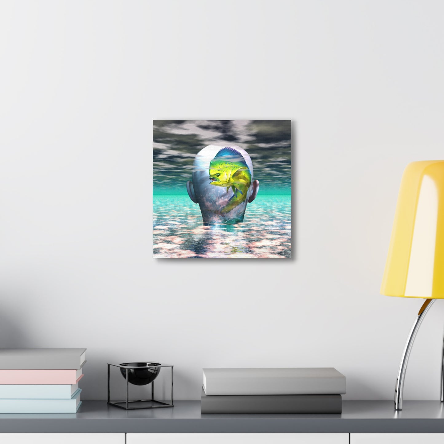 Mild Morning Mahi Mind - Canvas, Gallery Wrapped - 12" x 12" x 1.25" - Master Minds Series - Ready to Hang!