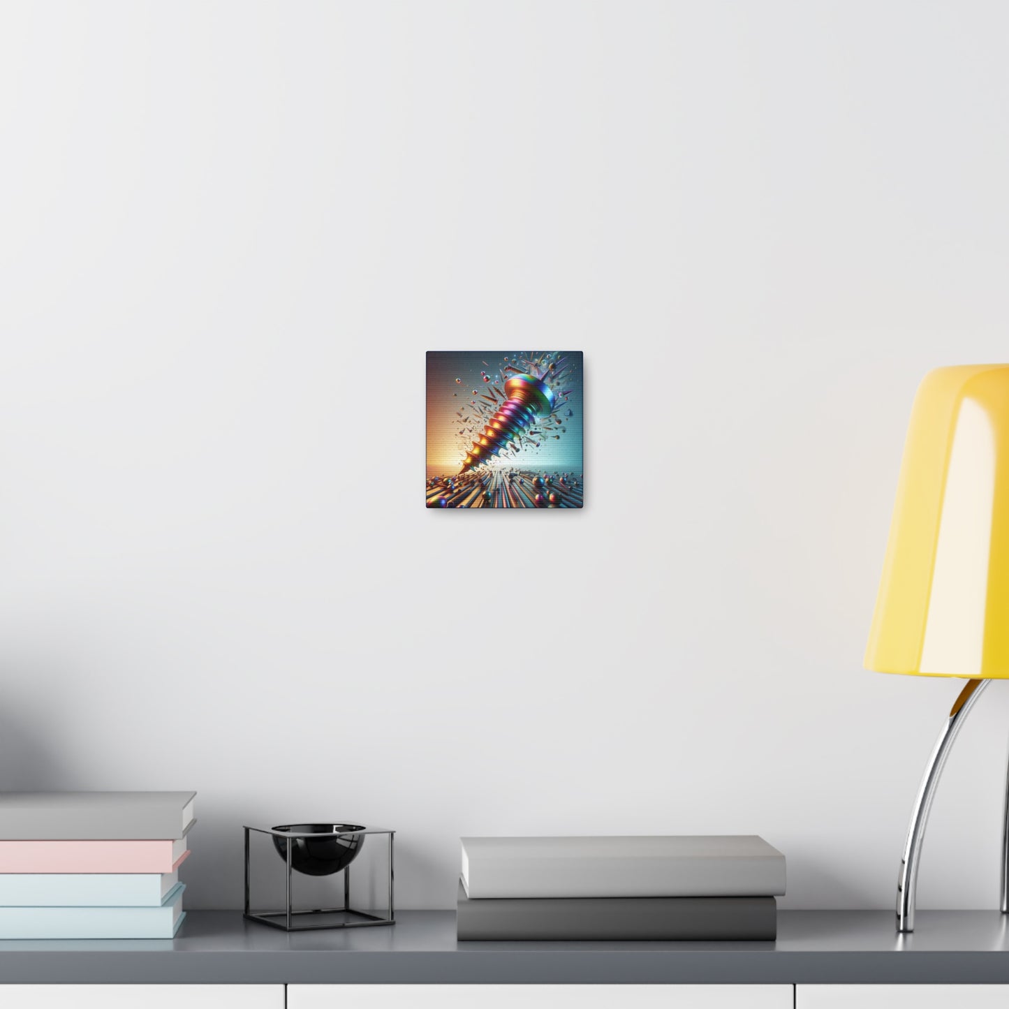 The Apex Radiant - Canvas, Gallery Wrapped - 6" x 6" x 1.25" - Liquid Geometry Series - Ready to Hang!