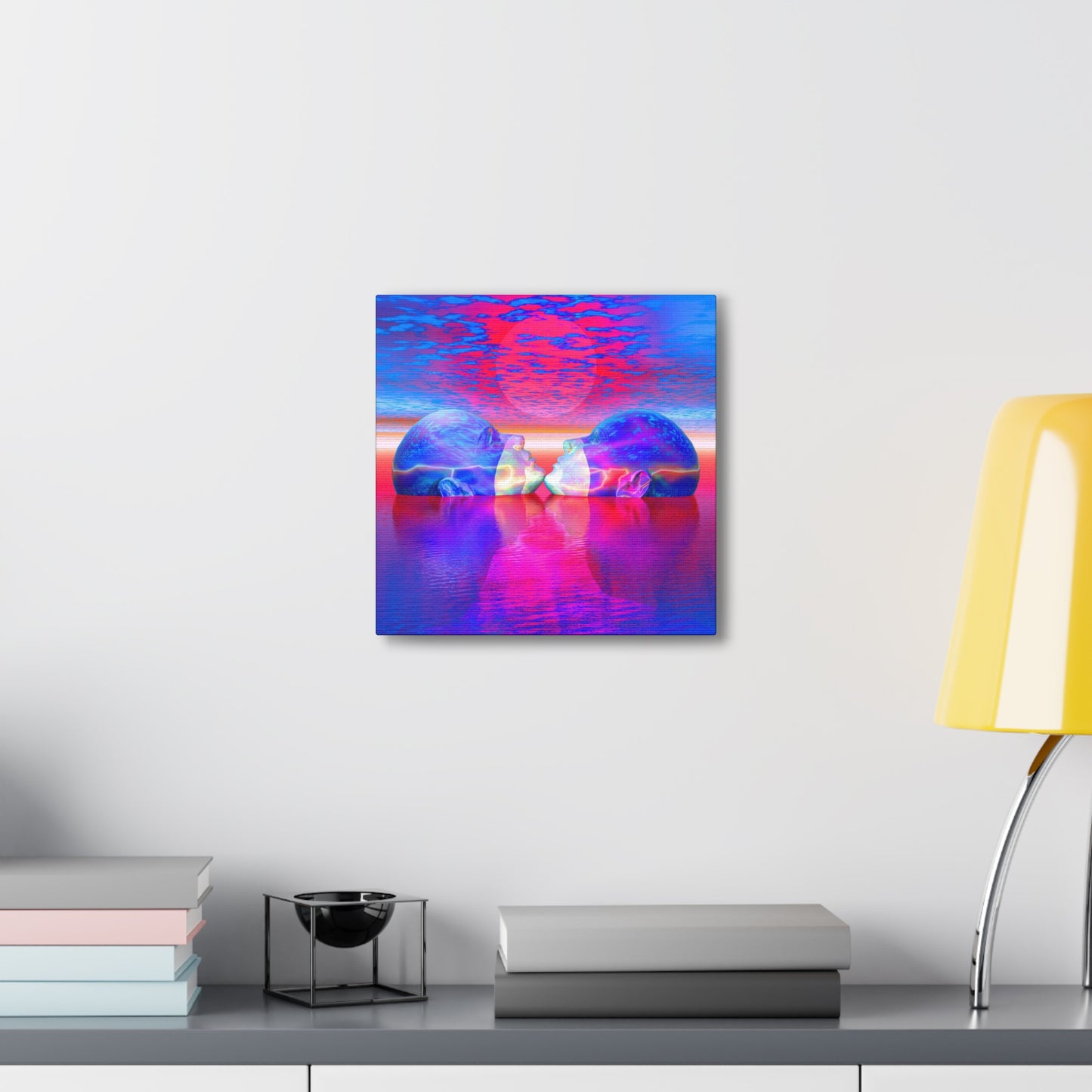 Captured Calm Mind Kiss - Canvas, Gallery Wrapped - 12" x 12" x 1.25" - Master Minds Series - Ready to Hang!