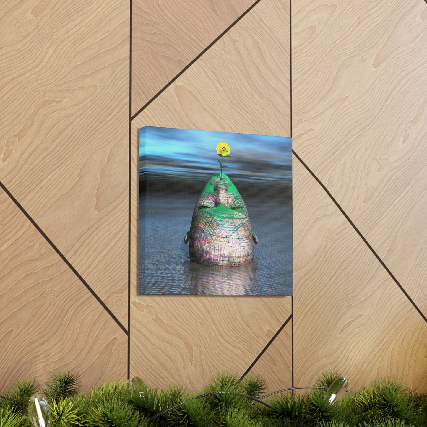 Island of a Mind Flower - Canvas, Gallery Wrapped - 12" x 12" x 1.25" - Master Minds Series - Ready to Hang!