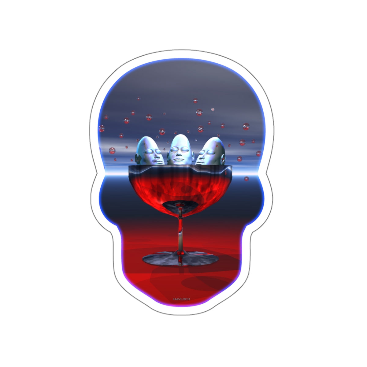A Glass of Fine Minds - Die-Cut Sticker 5" x 5"