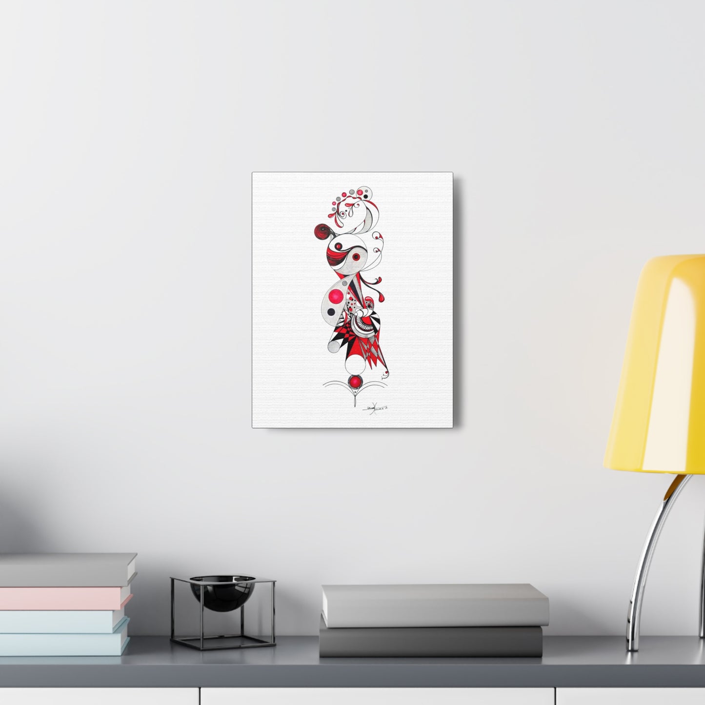 Dragon Heart - Canvas, Gallery Wrapped - 11" x 14" x 1.25" - Abstract Geometry Series - Ready to Hang!