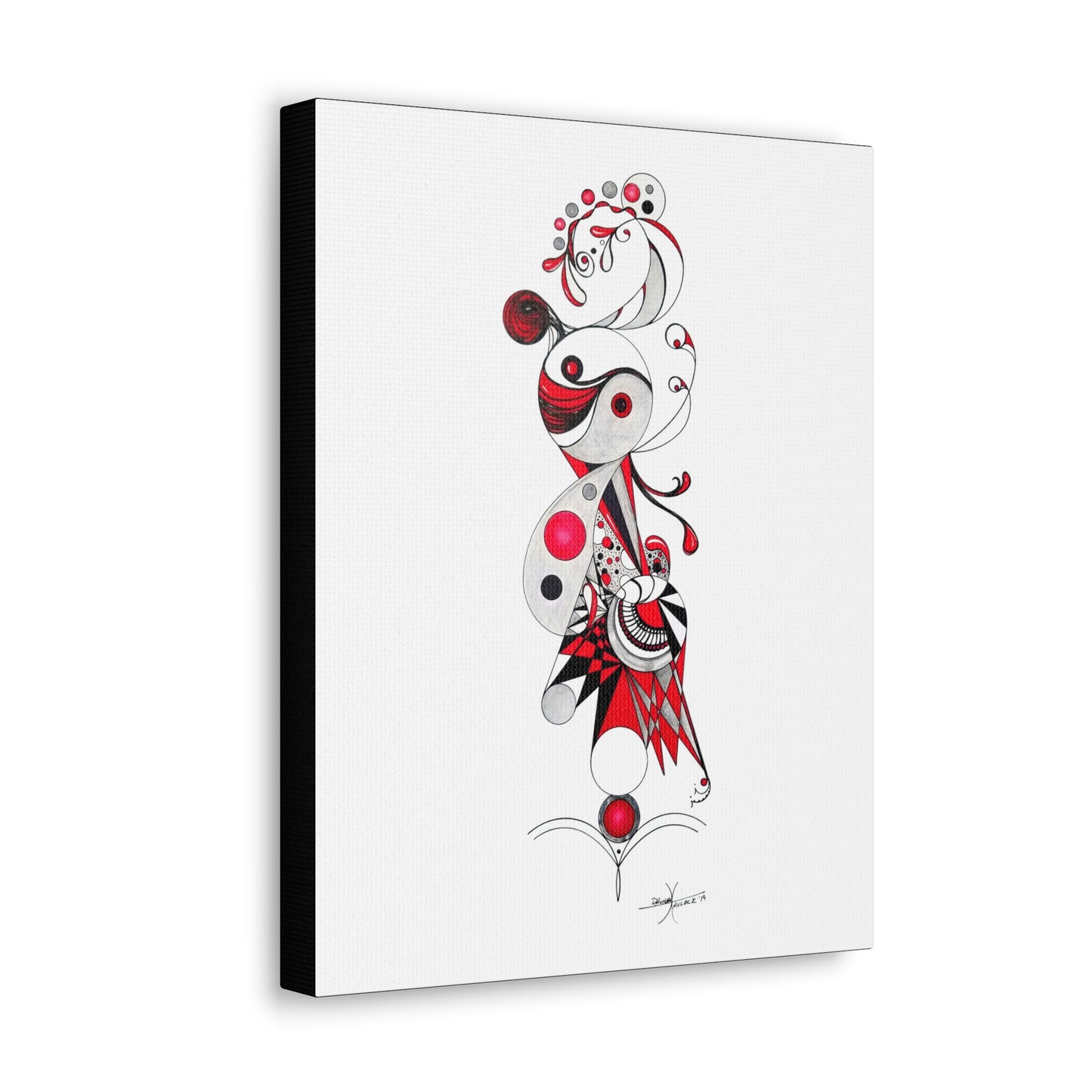 Dragon Heart - Canvas, Gallery Wrapped - 11" x 14" x 1.25" - Abstract Geometry Series - Ready to Hang!