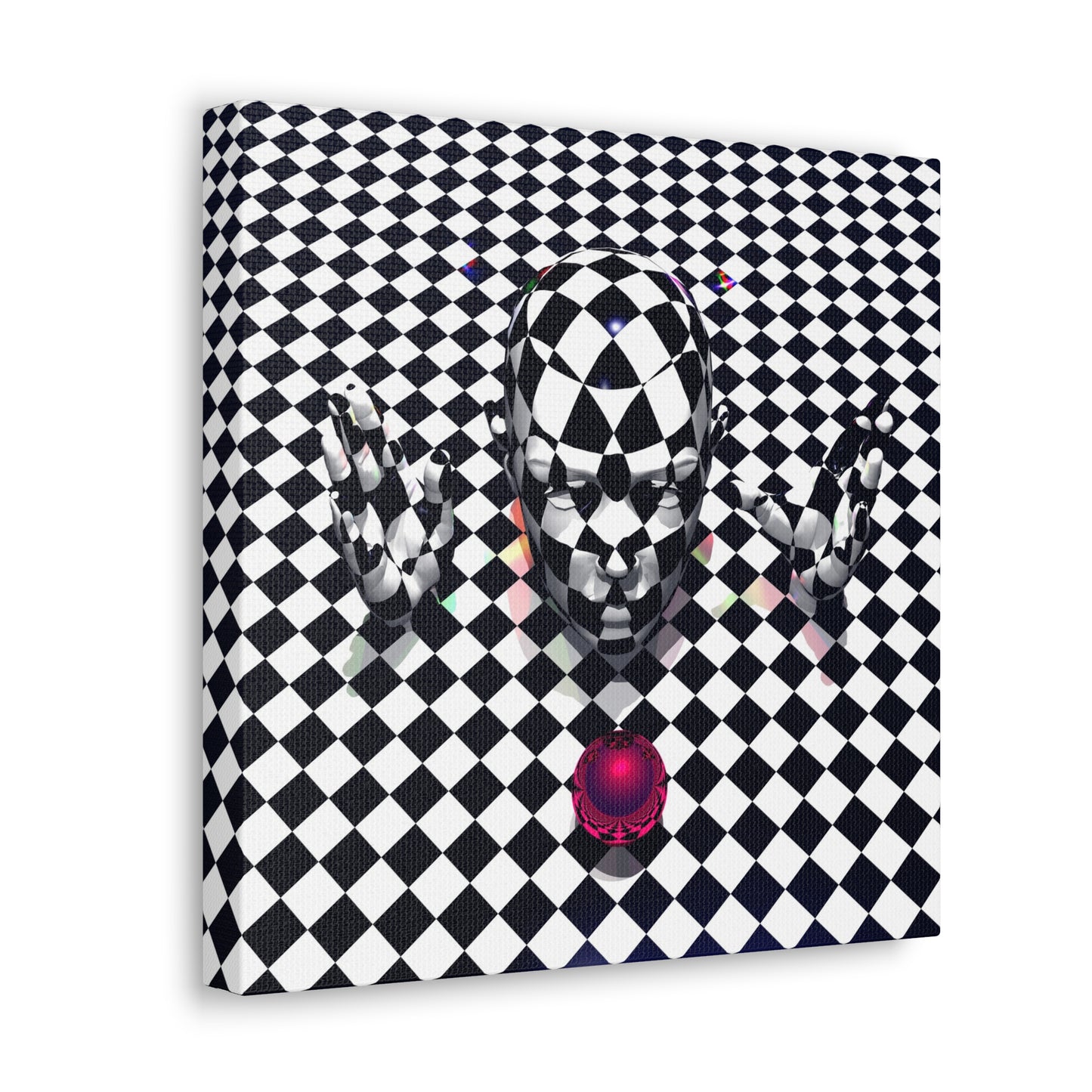 Quiet Is The Mind Jester - Canvas, Gallery Wrapped - 12" x 12" x 1.25" - Master Minds Series - Ready to Hang!