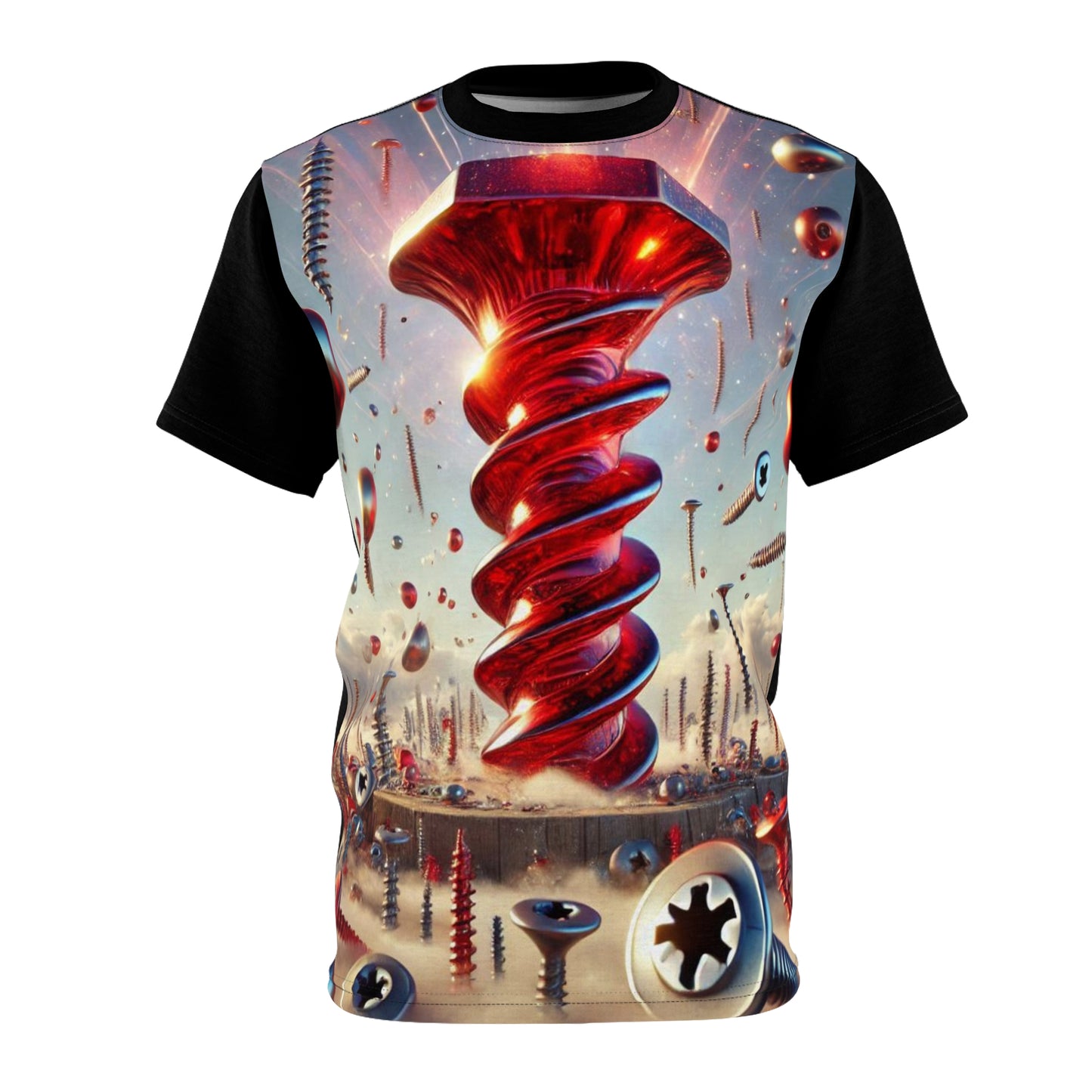 THE BORING ZONE - Comfortable Crew Neck Shirt - Liquid Geometry series