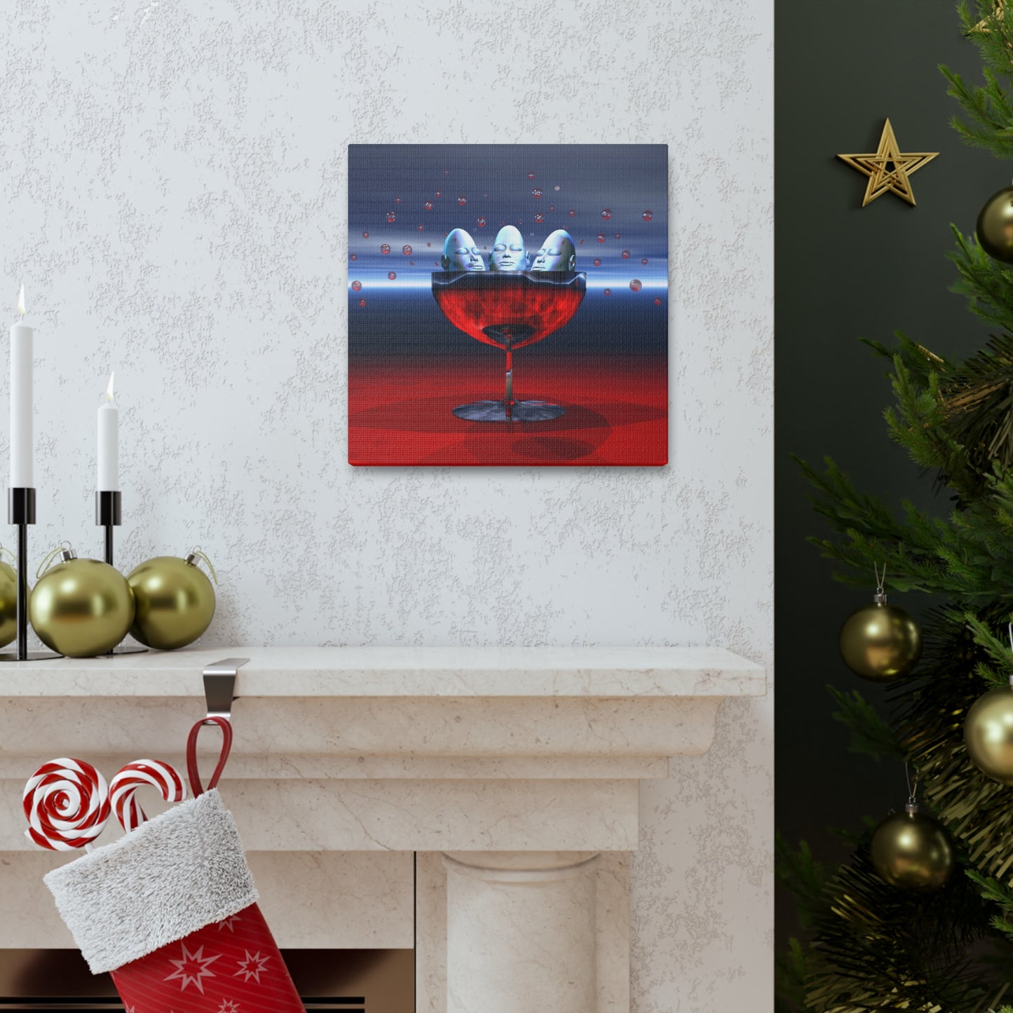 A Glass Of Fine Minds - Canvas, Gallery Wrapped - 12" x 12" x 1.25" - Master Minds Series - Ready to Hang!