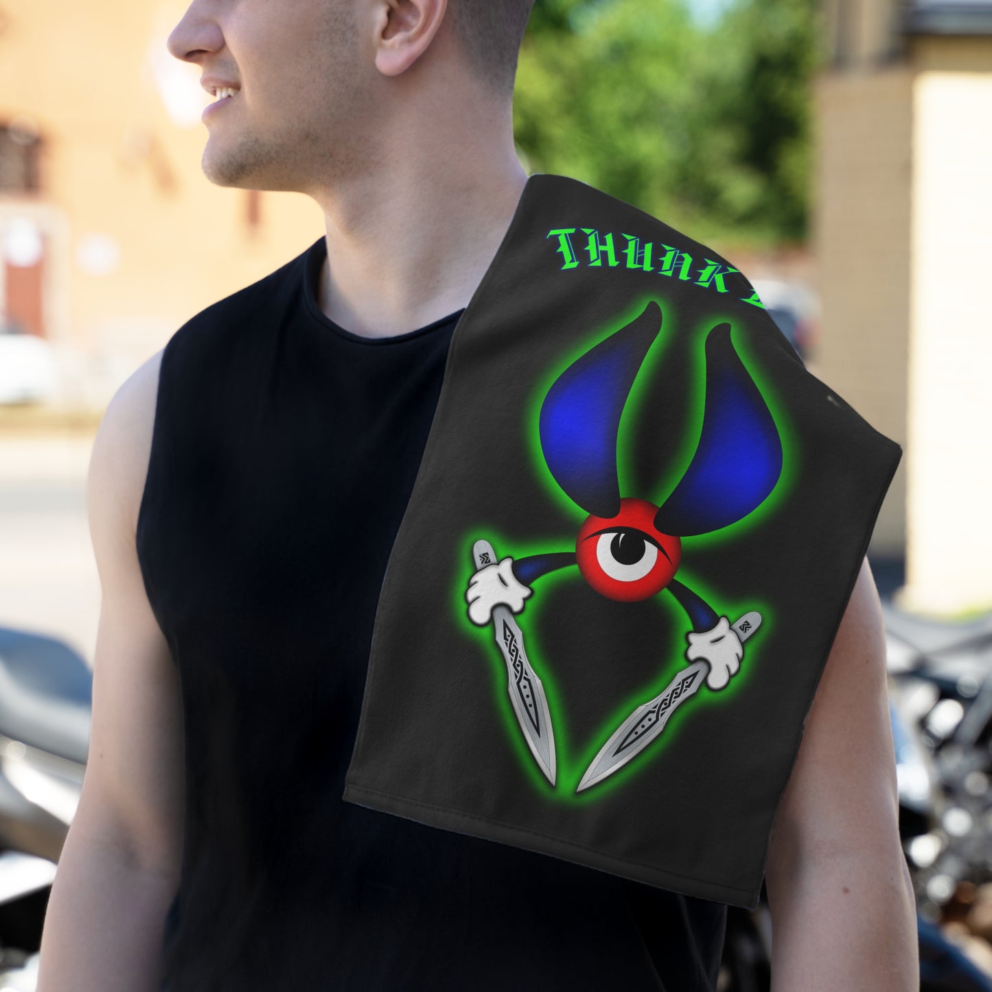 THUNK LIFE Bullseye Achilles Range Towel with Clip