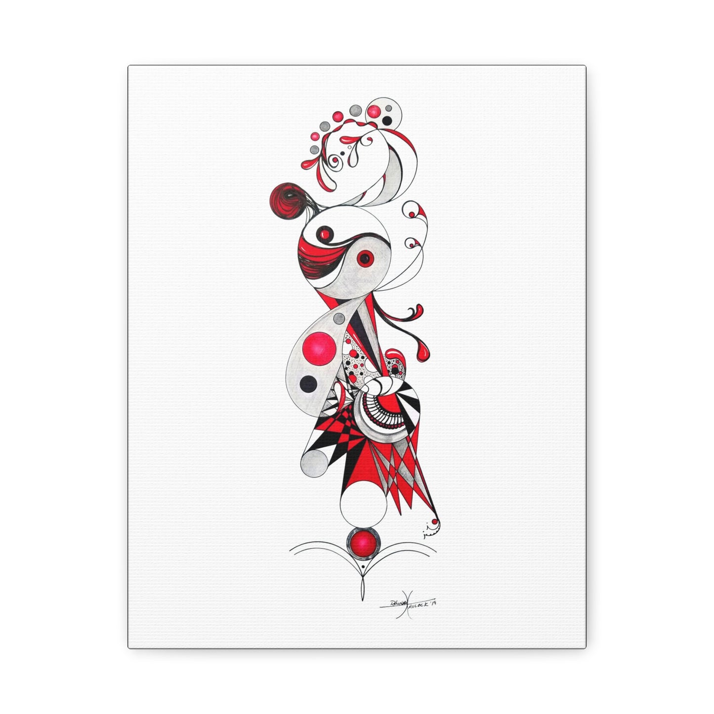 Dragon Heart - Canvas, Gallery Wrapped - 11" x 14" x 1.25" - Abstract Geometry Series - Ready to Hang!