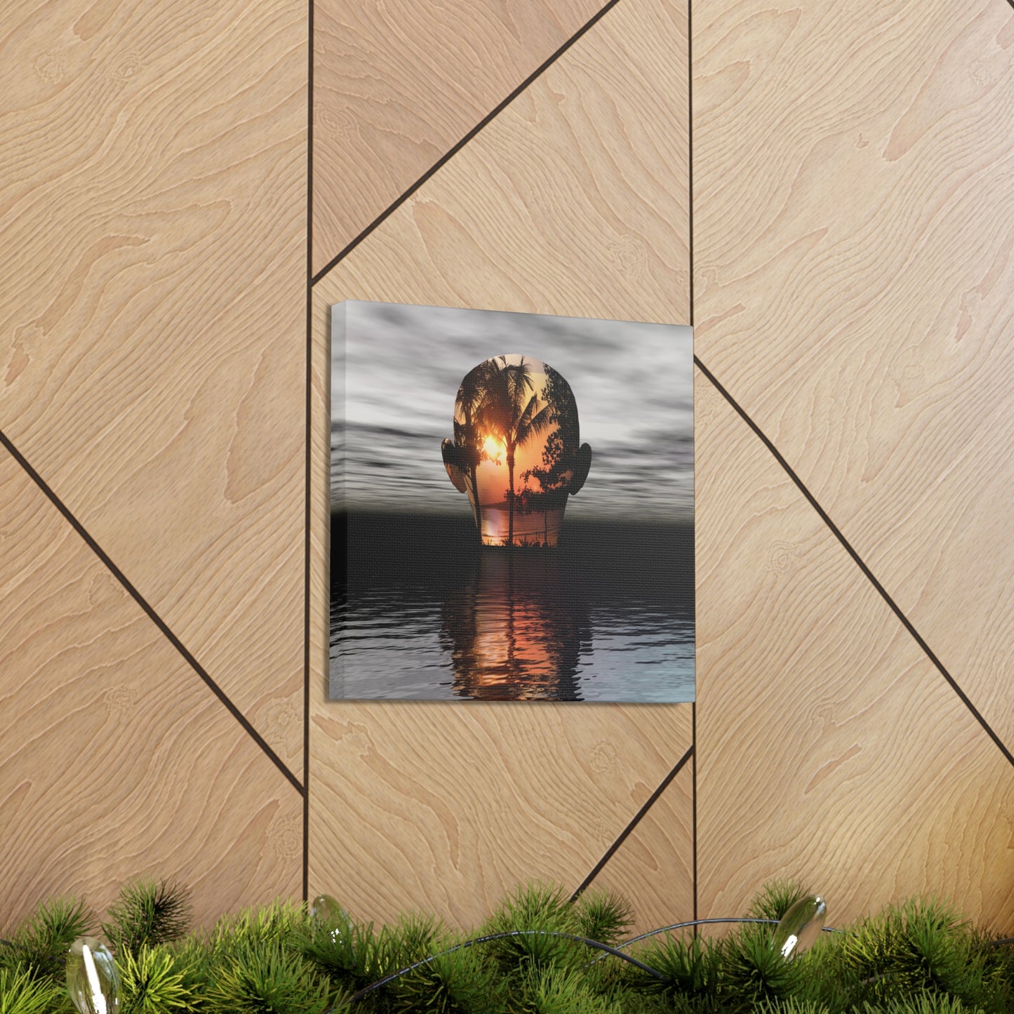 Sunset on Havlock's Mind Island - Canvas, Gallery Wrapped - 12" x 12" x 1.25" - Master Minds Series - Ready to Hang!