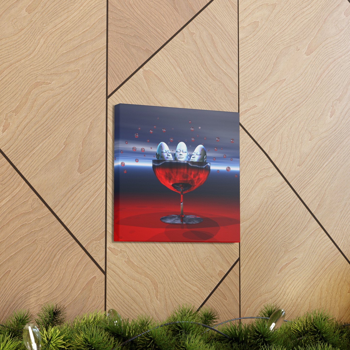 A Glass Of Fine Minds - Canvas, Gallery Wrapped - 12" x 12" x 1.25" - Master Minds Series - Ready to Hang!
