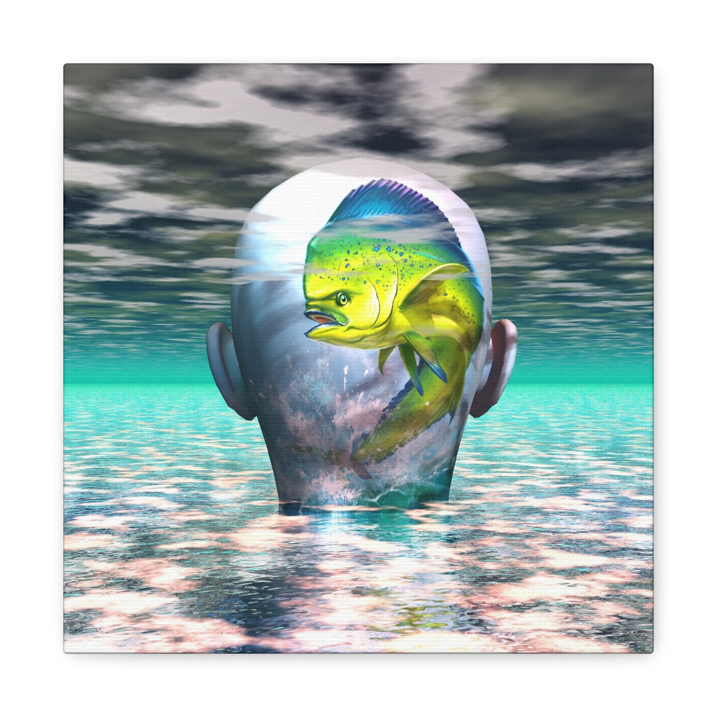 Mild Morning Mahi Mind - Canvas, Gallery Wrapped - 12" x 12" x 1.25" - Master Minds Series - Ready to Hang!