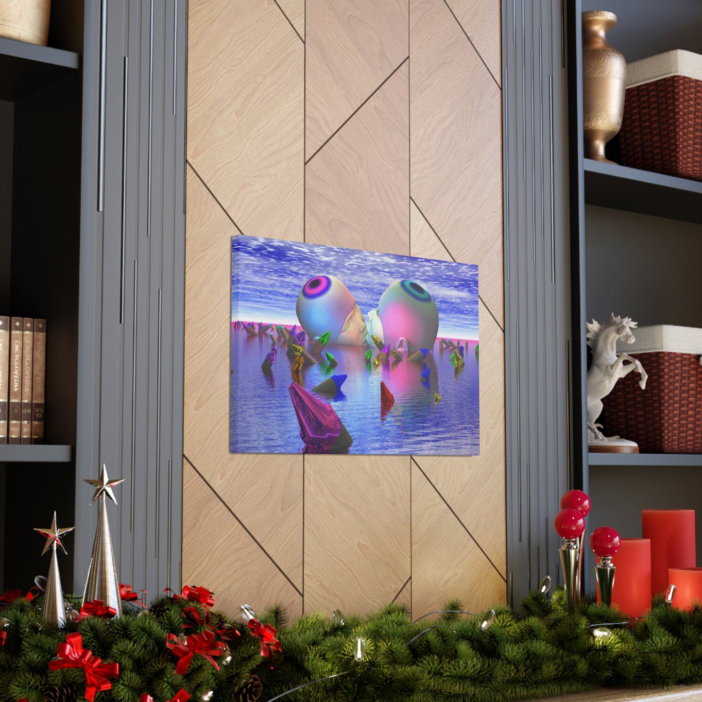 Mind Kiss in Crayola Bay - Canvas, Gallery Wrapped - 30" x 20" x 1.25" - Master Minds Series - Ready to Hang!