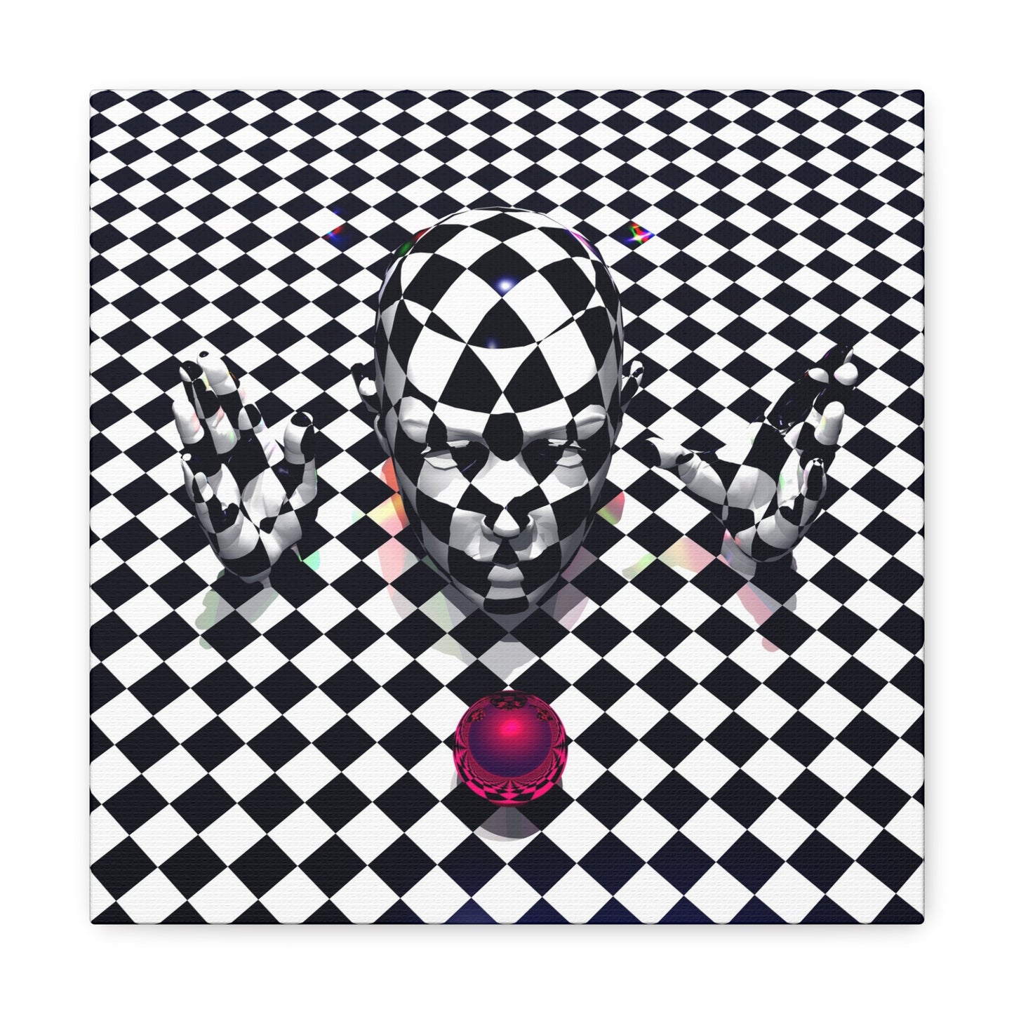 Quiet Is The Mind Jester - Canvas, Gallery Wrapped - 12" x 12" x 1.25" - Master Minds Series - Ready to Hang!