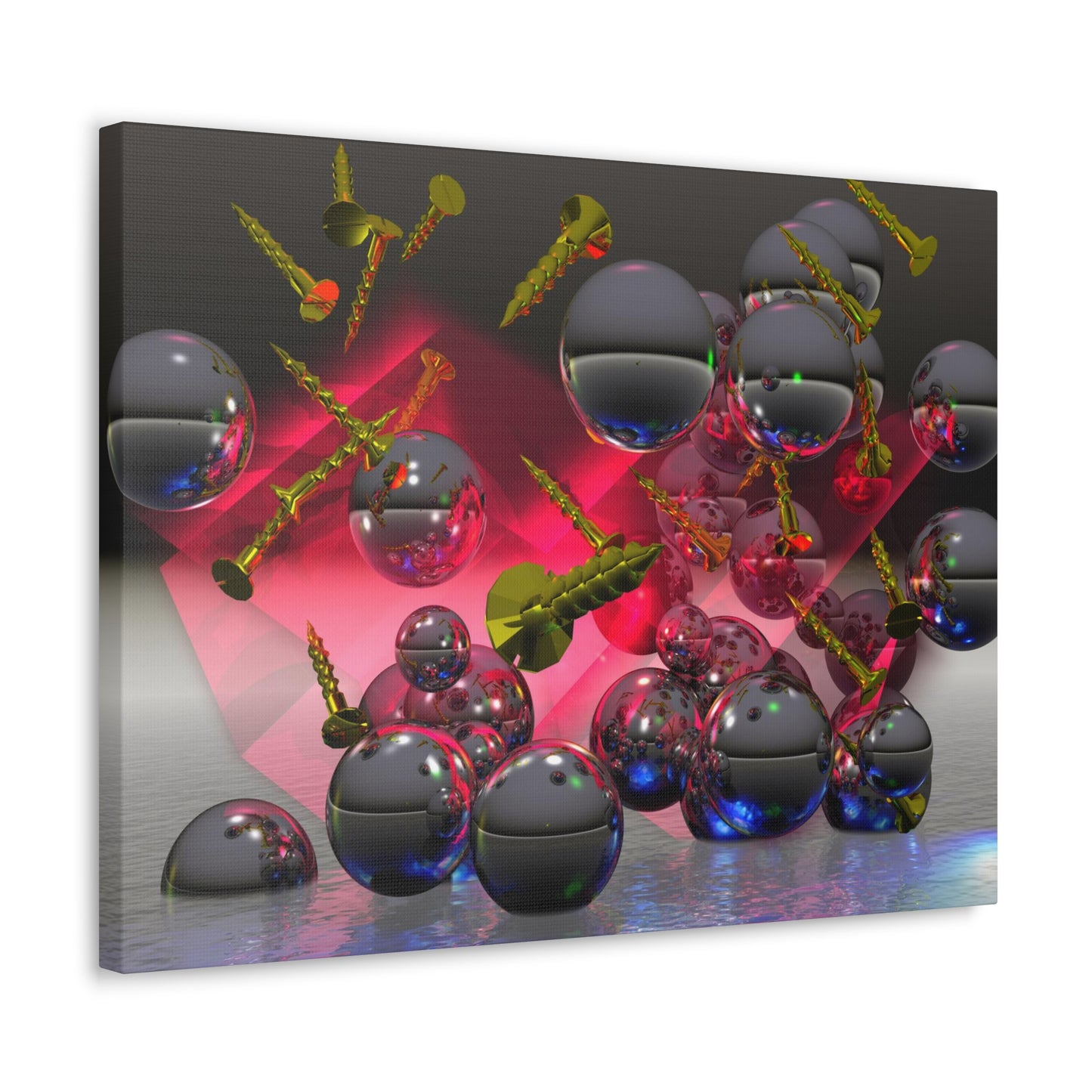 Flaming Liquid Friction Factor - Canvas, Gallery Wrapped - 18" x 24" x 1.25" - Liquid Geometry Series - Ready to Hang!