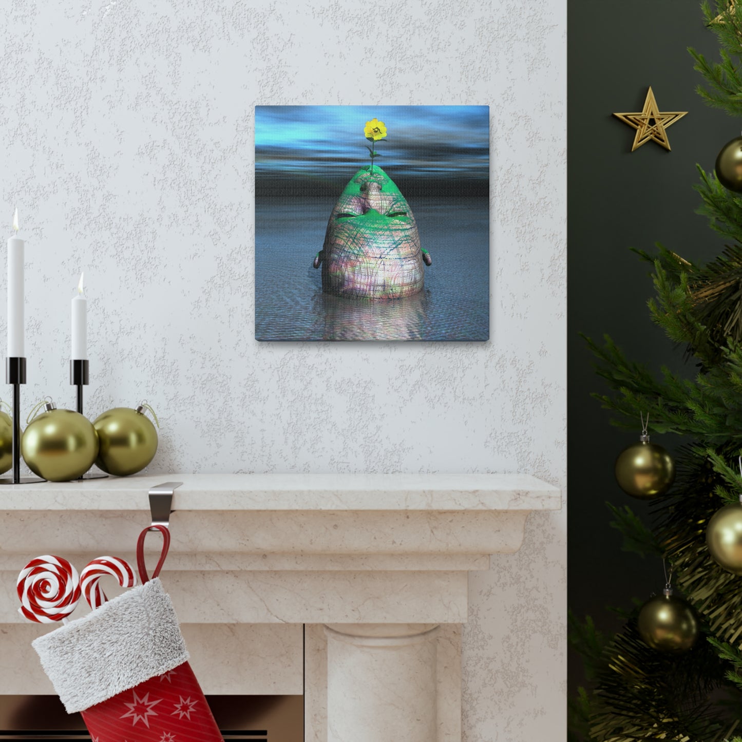 Island of a Mind Flower - Canvas, Gallery Wrapped - 12" x 12" x 1.25" - Master Minds Series - Ready to Hang!