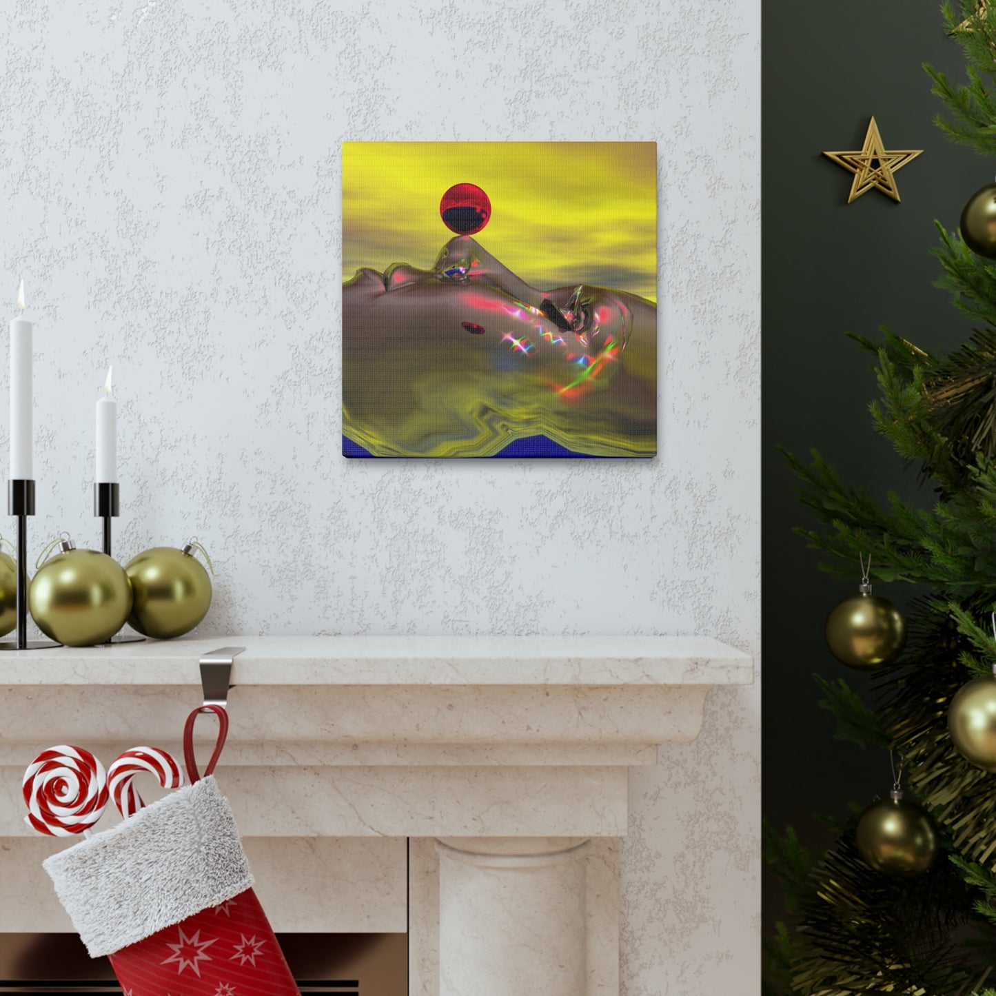 A Quiet Mind Imagining Time - Canvas, Gallery Wrapped - 12" x 12" x 1.25" - Master Minds Series - Ready to Hang!