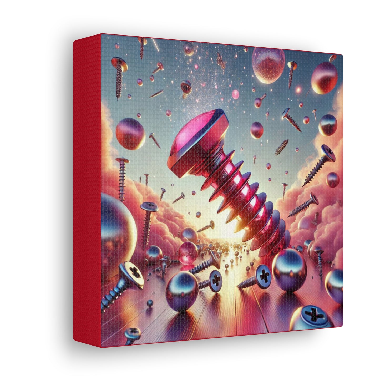 Horizon of the Lacerating Spiral - Canvas, Gallery Wrapped - 6" x 6" x 1.25" - Liquid Geometry Series - Ready to Hang!