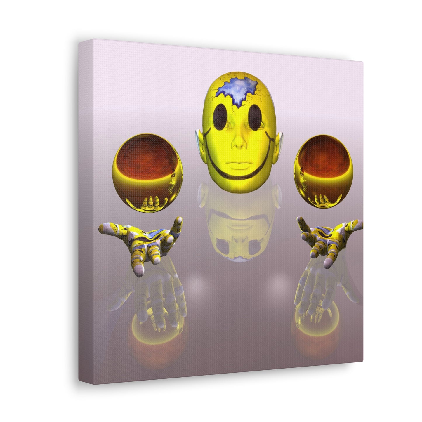 Smiling Mind With Big Brass Balls - Canvas, Gallery Wrapped - 12" x 12" x 1.25" - Master Minds Series - Ready to Hang!