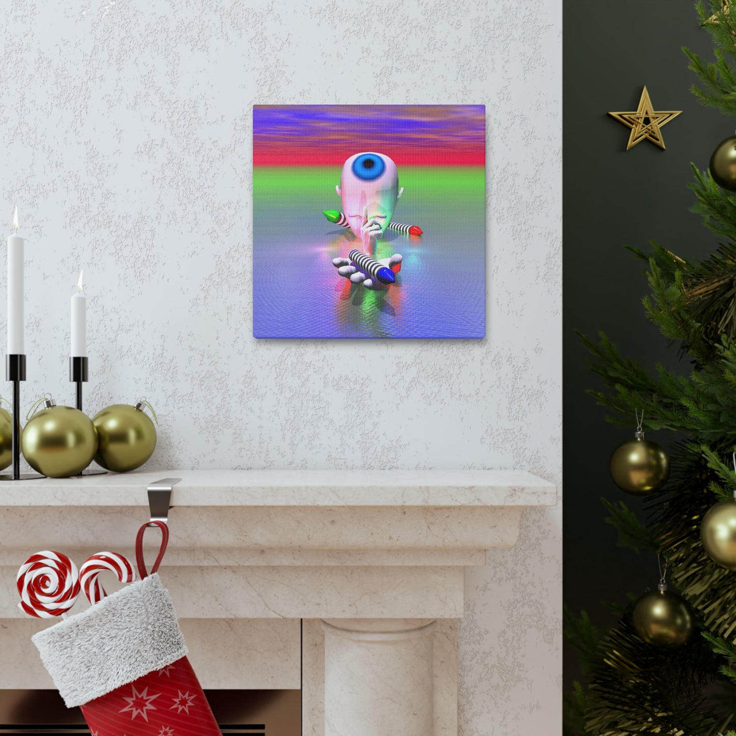 A Gift From Mind's Eye - Canvas, Gallery Wrapped - 12" x 12" x 1.25" - Master Minds Series - Ready to Hang!