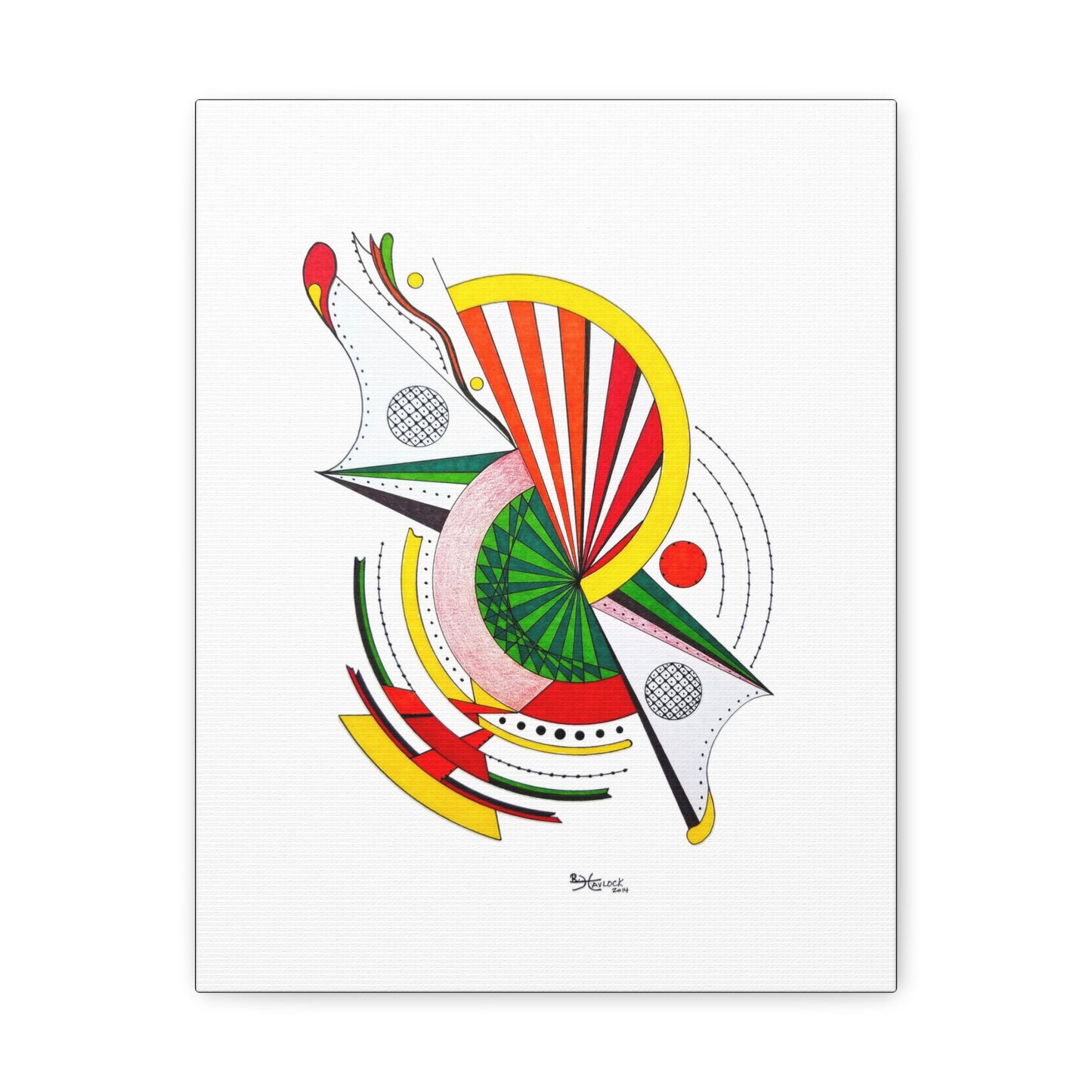 Yin Yang - Canvas, Gallery Wrapped - 11" x 14" x 1.25" - Abstract Geometry Series - Ready to Hang!