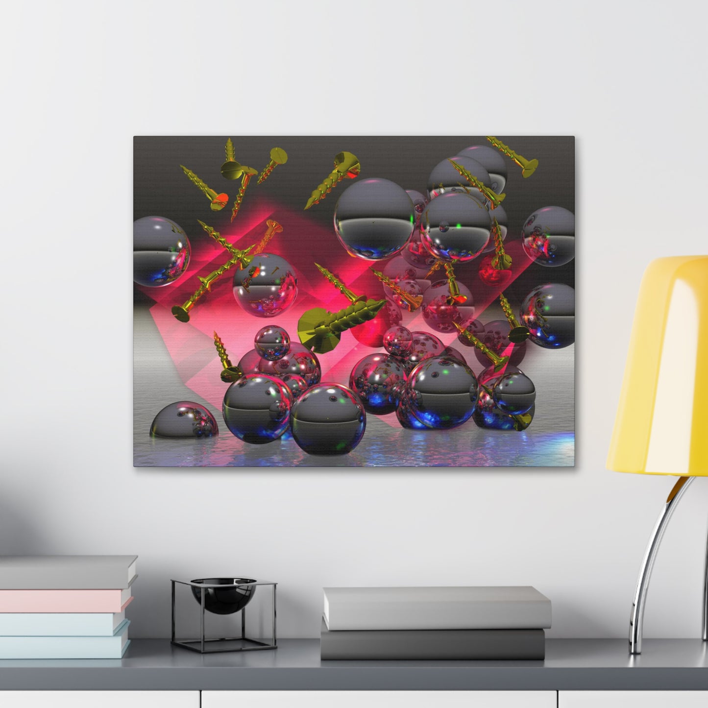 Flaming Liquid Friction Factor - Canvas, Gallery Wrapped - 18" x 24" x 1.25" - Liquid Geometry Series - Ready to Hang!
