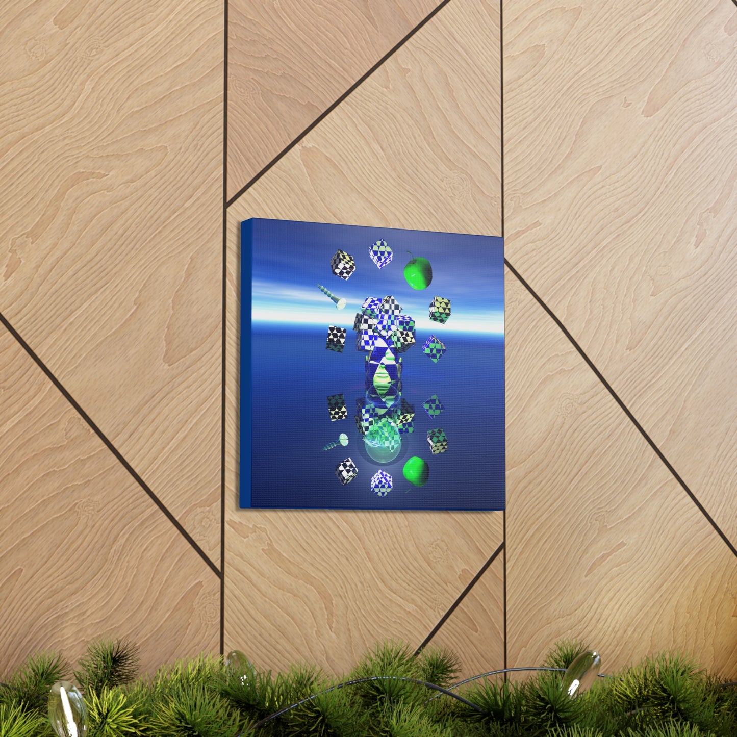 Amazing Cubist Mind Juggle - Canvas, Gallery Wrapped - 12" x 12" x 1.25" - Master Minds Series - Ready to Hang!