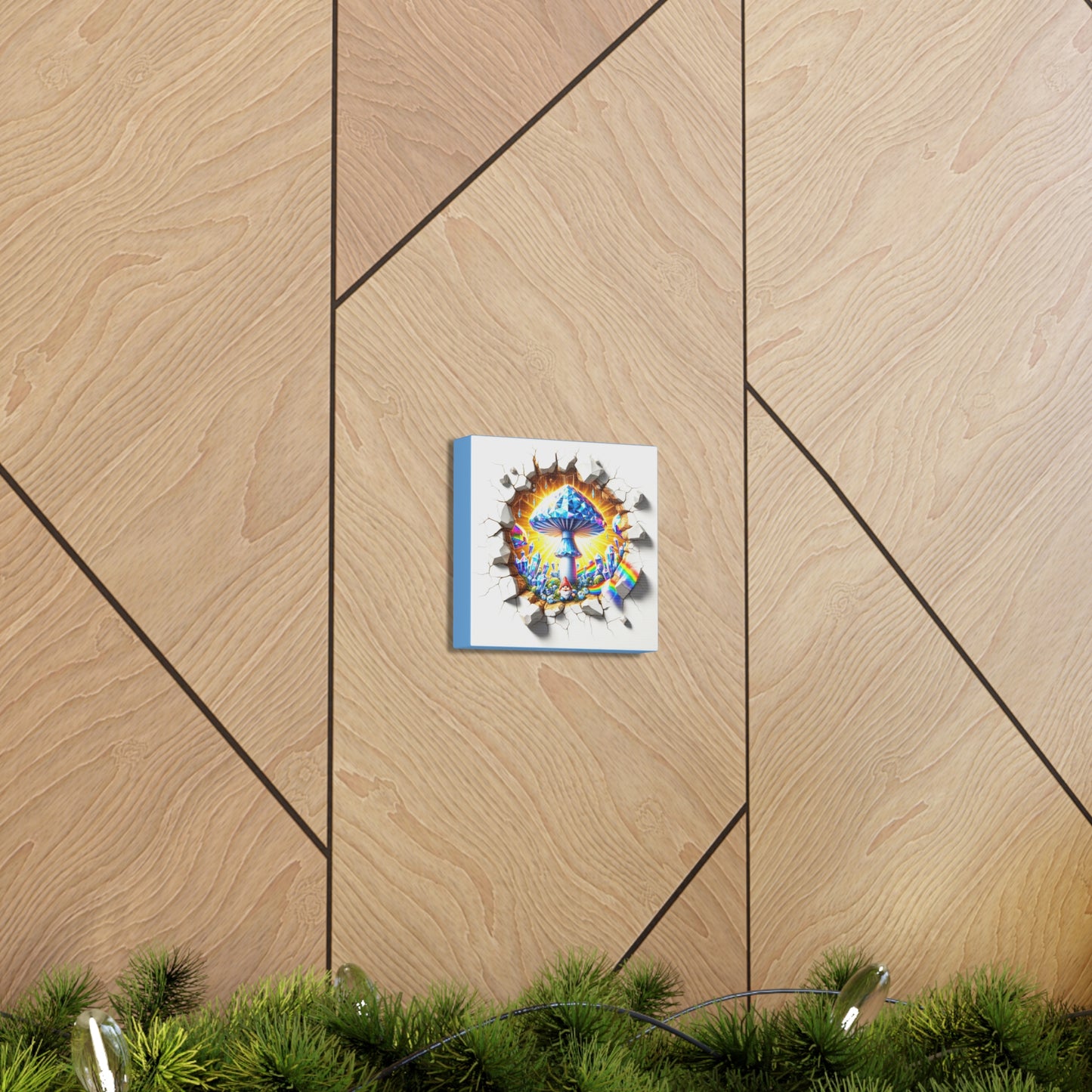 Shrooms Symphony - GnomePOP Mushroom - 6x6 Canvas Gallery Wrap POP - Thick & Ready to Hang!