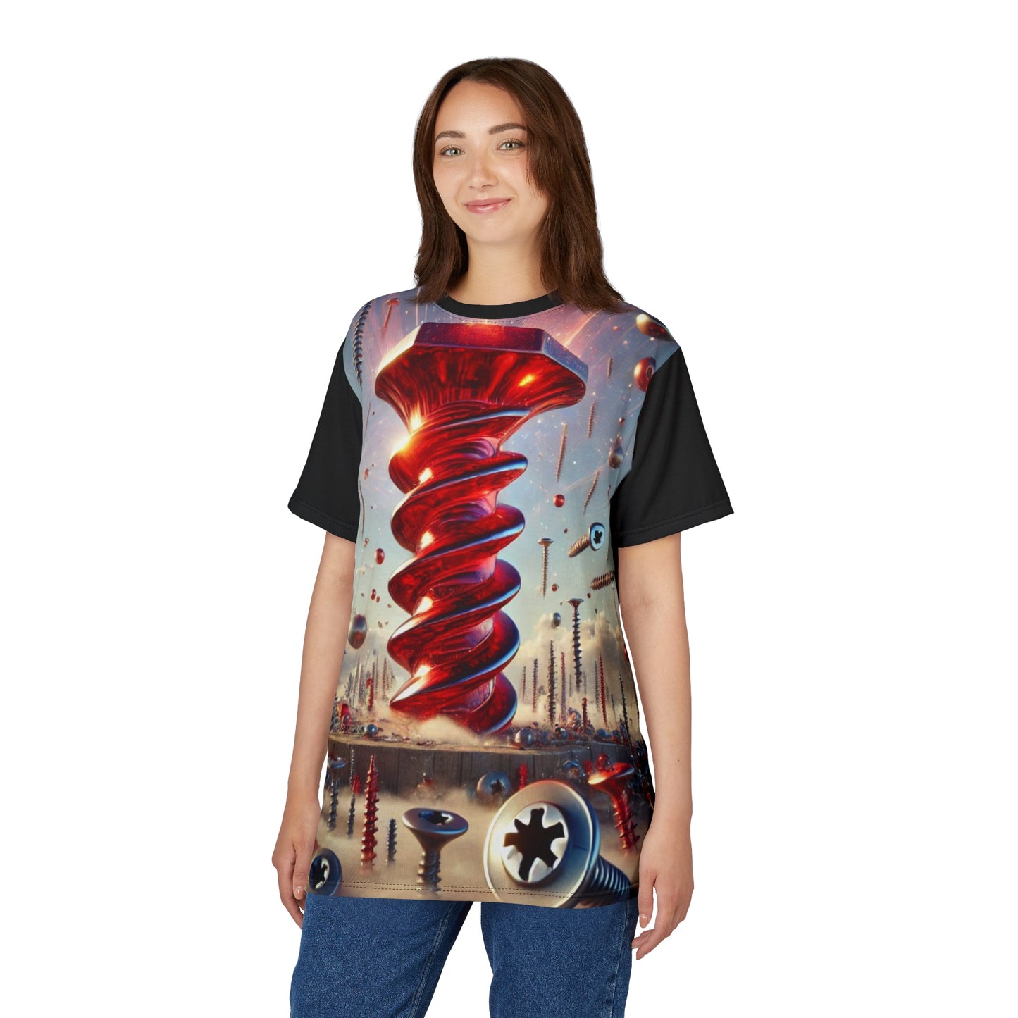 THE BORING ZONE - Comfortable Crew Neck Shirt - Liquid Geometry series