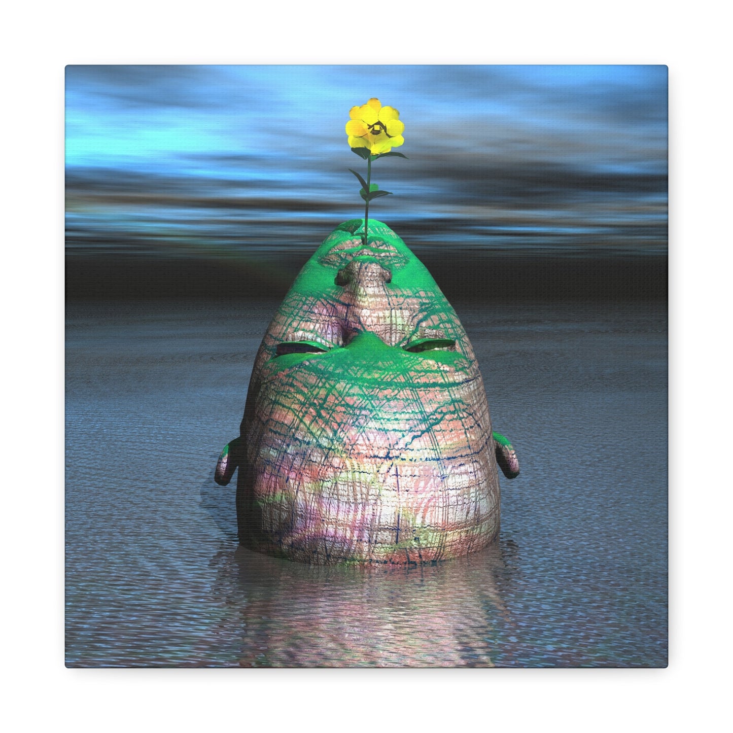 Island of a Mind Flower - Canvas, Gallery Wrapped - 12" x 12" x 1.25" - Master Minds Series - Ready to Hang!