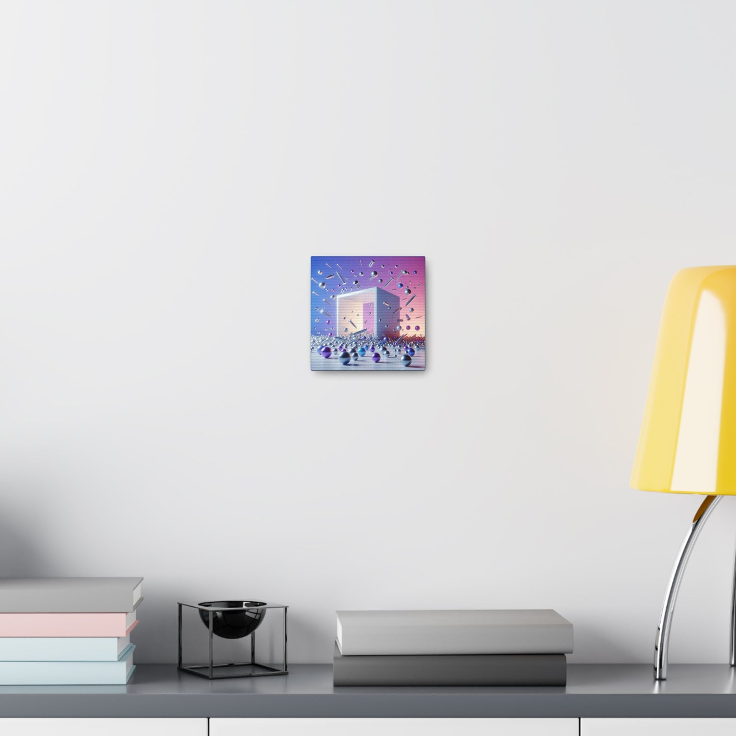 The Tilted Dominion - Canvas, Gallery Wrapped - 6" x 6" x 1.25" - Liquid Geometry Series - Ready to Hang!