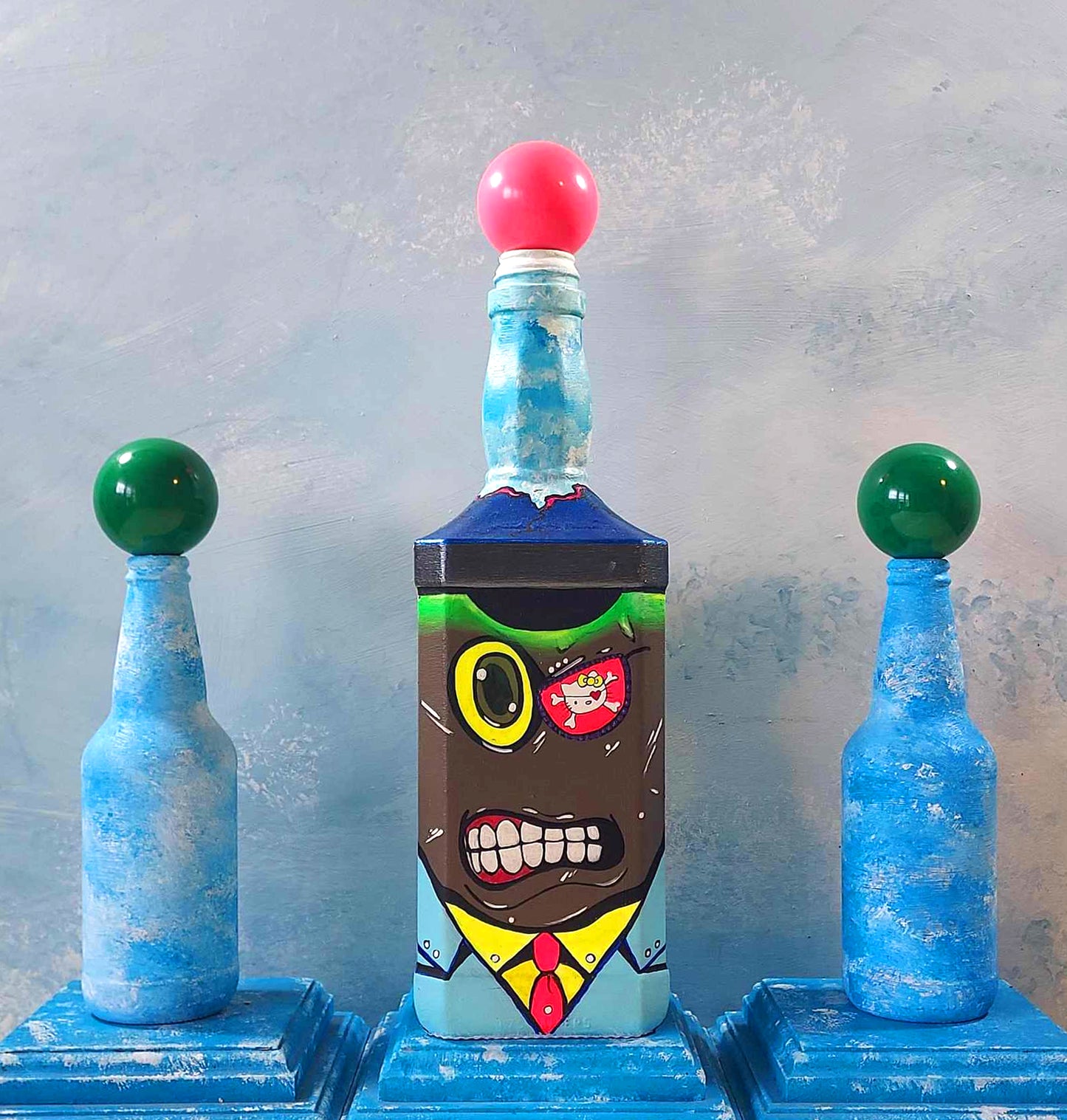 Popademic - GENERAL MAYHEM - Original Painted Bottle - Joey & Rhonda Havlock