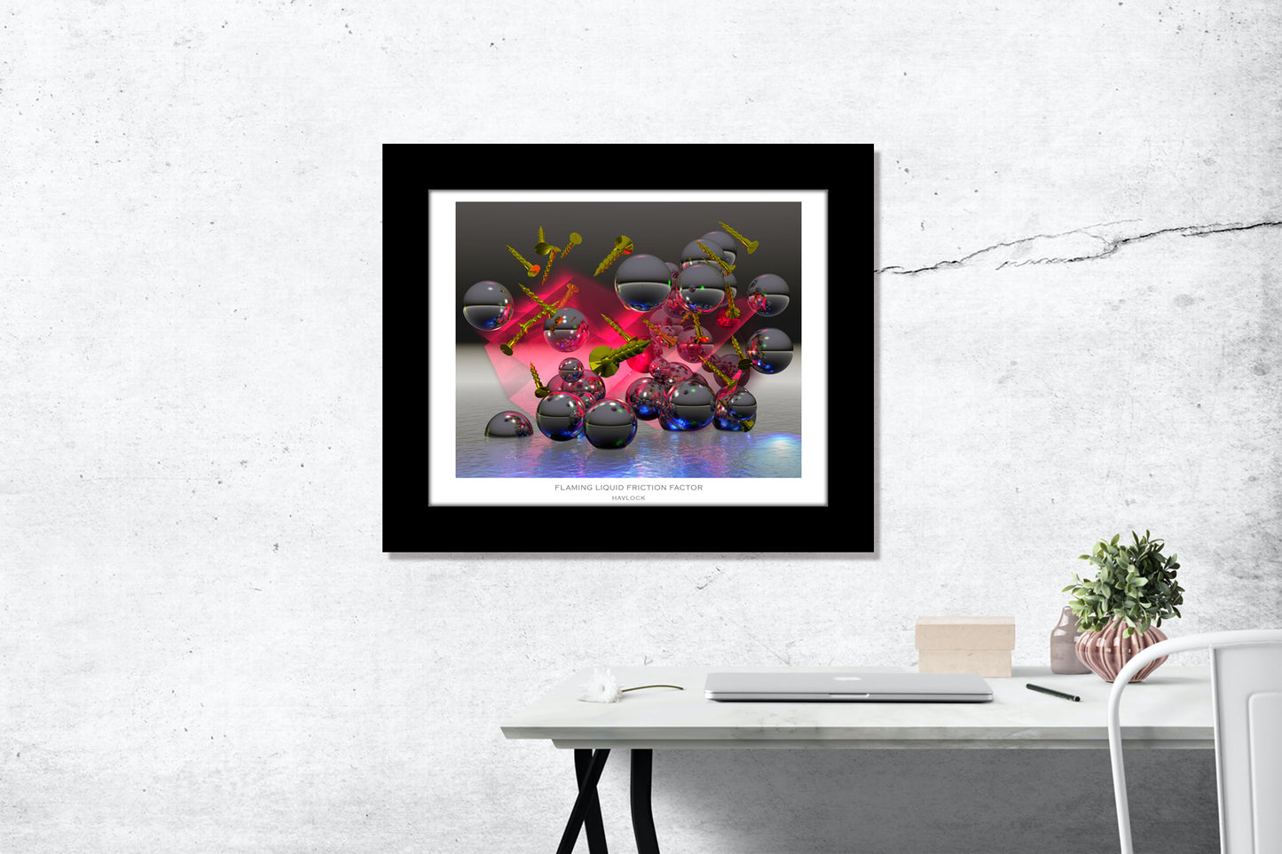 Flaming Liquid Friction Factor ~ Liquid Geometry - 8x10 Print in Collector's Sleeve