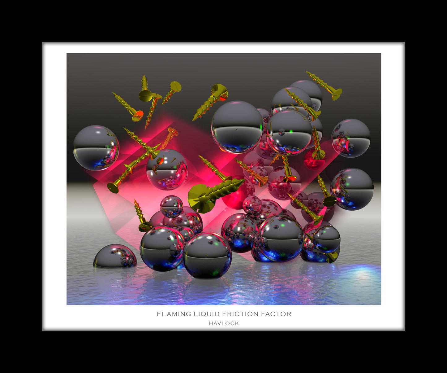 Flaming Liquid Friction Factor ~ Liquid Geometry - 8x10 Print in Collector's Sleeve