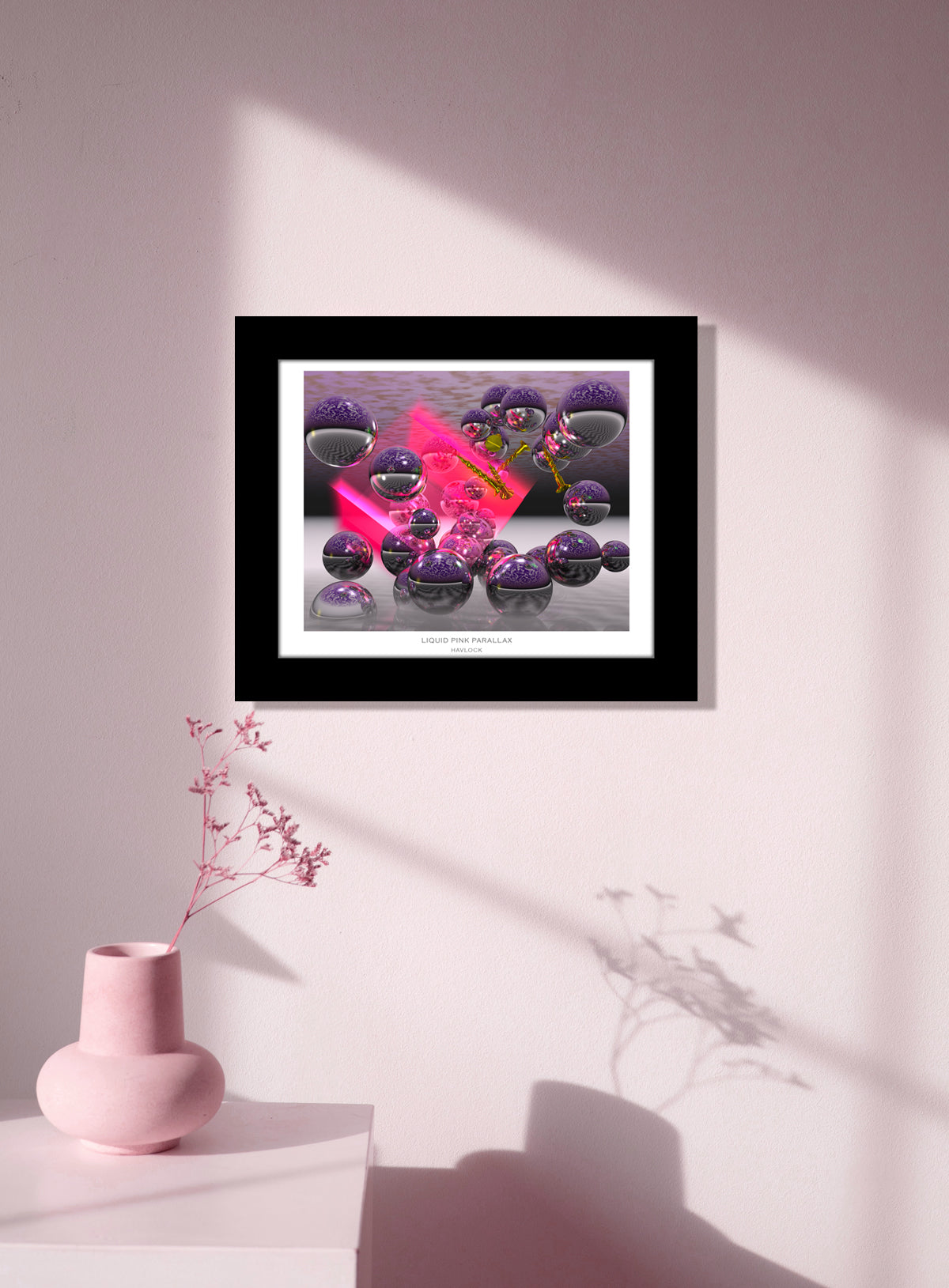 Liquid Pink Parallax ~ Liquid Geometry - 8x10 Print in Collector's Sleeve