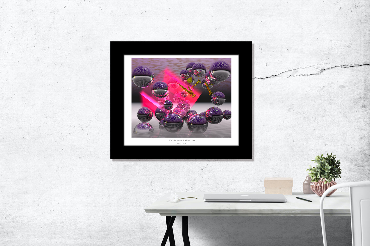 Liquid Pink Parallax ~ Liquid Geometry - 8x10 Print in Collector's Sleeve