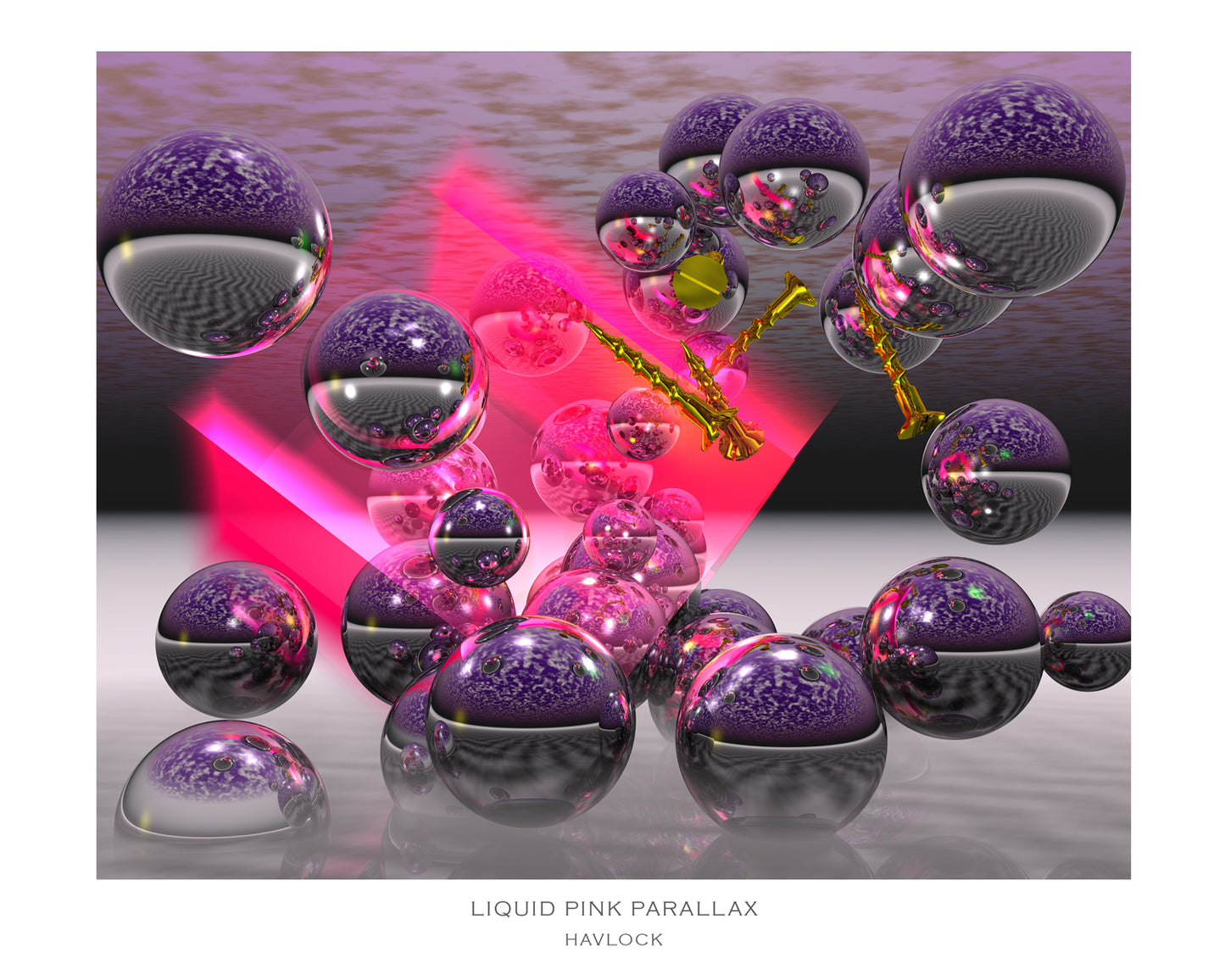 Liquid Pink Parallax ~ Liquid Geometry - 8x10 Print in Collector's Sleeve