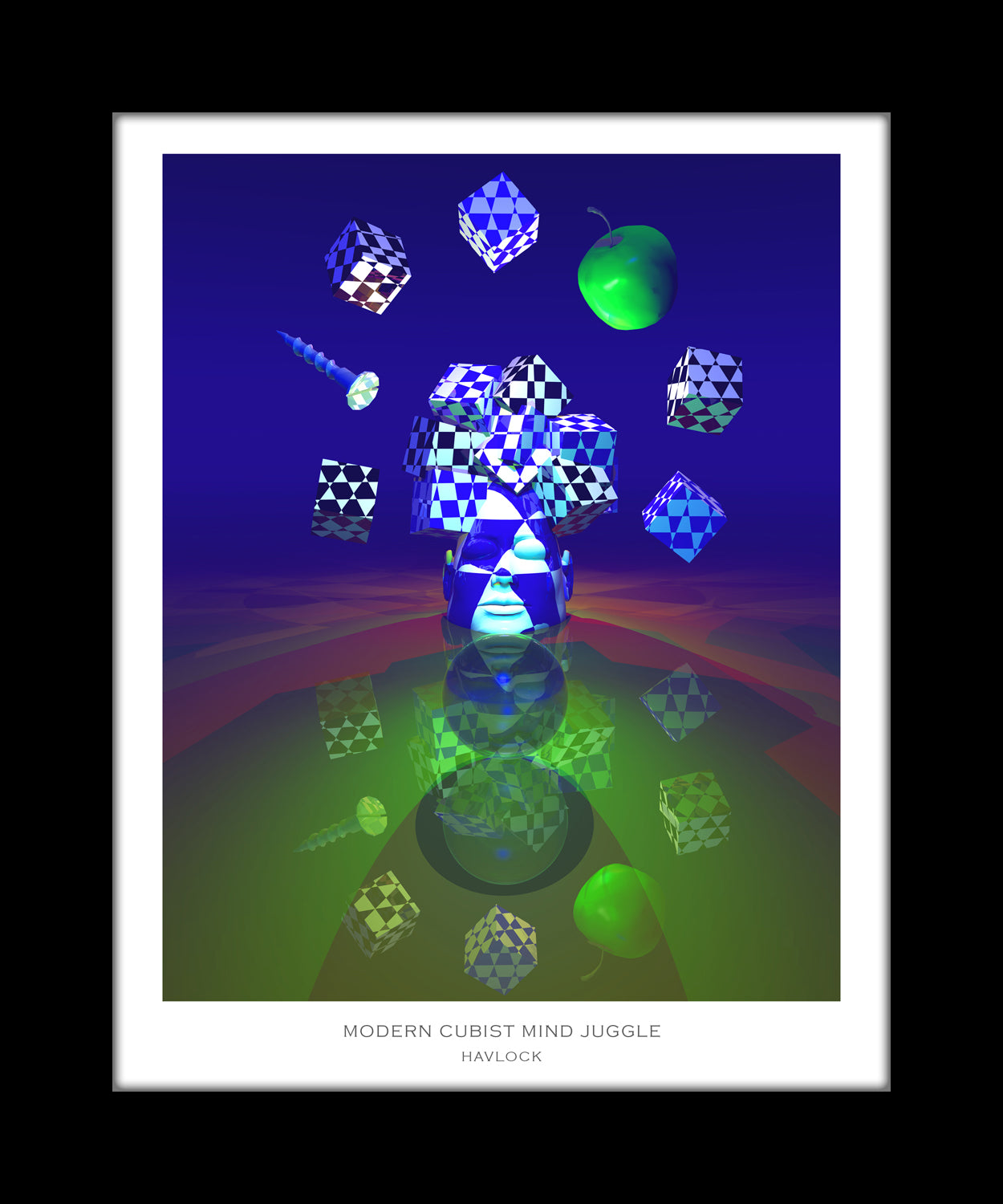 Modern Cubist Mind Juggle ~ Master Minds - 8x10 Print in Collector's Sleeve