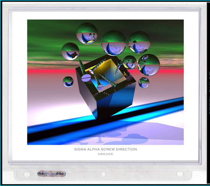 Sigma Alpha Screw Direction ~ Liquid Geometry - 8x10 Print in Collector's Sleeve