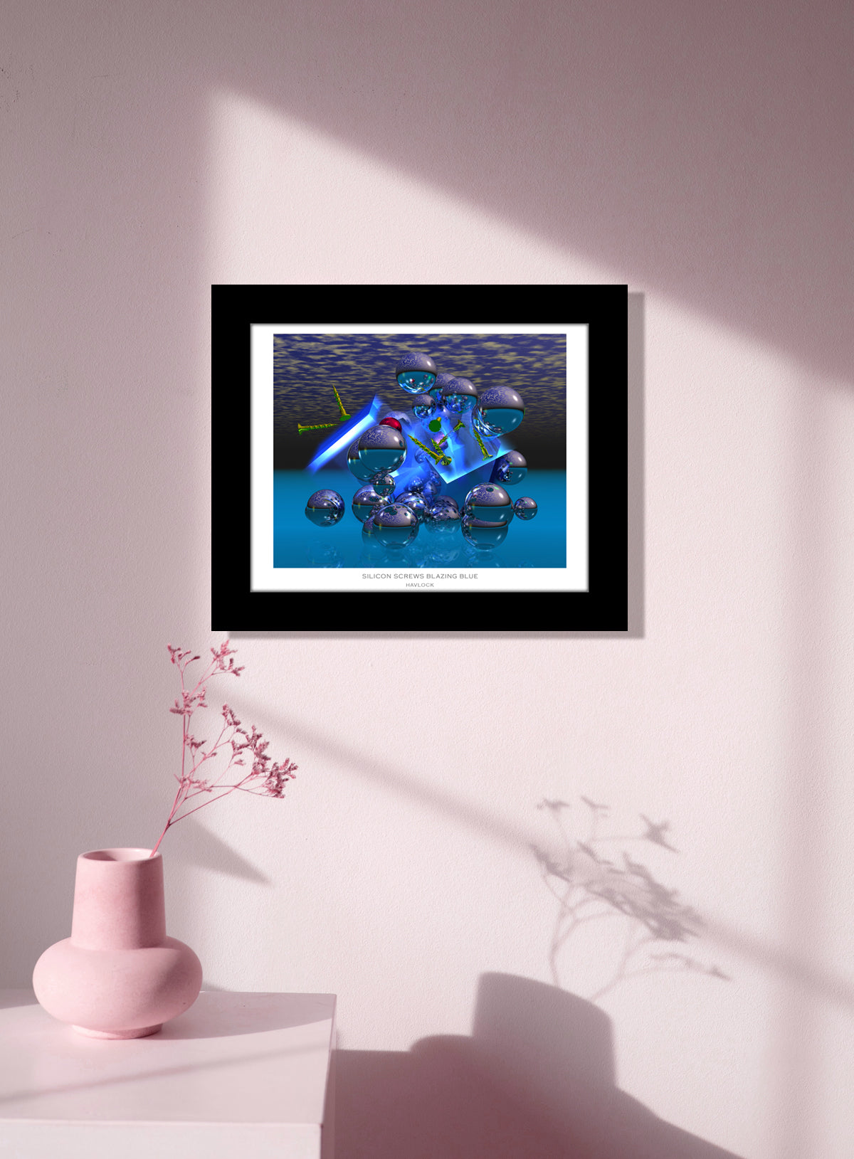 Silicon Screws Blazing Blue ~ Liquid Geometry - 8x10 Print in Collector's Sleeve